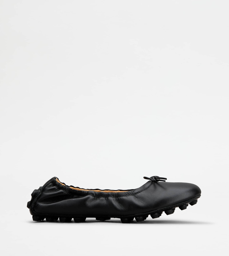 BUBBLE BALLERINAS IN LEATHER - BLACK - 1