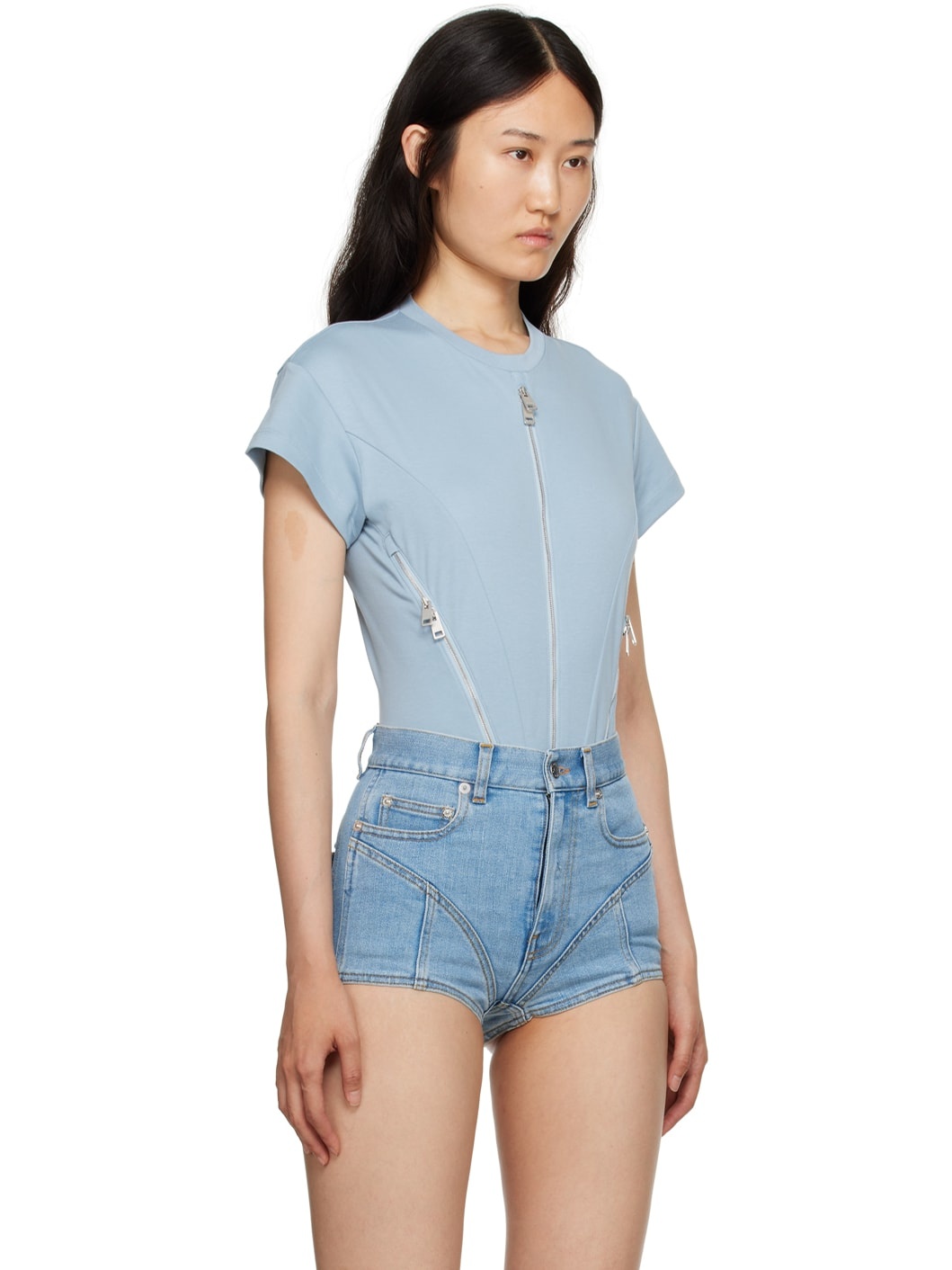 Blue Zip Bodysuit - 2