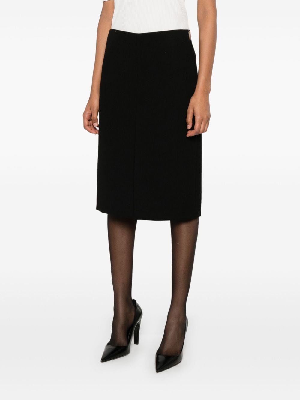 wool crepe midi skirt - 3