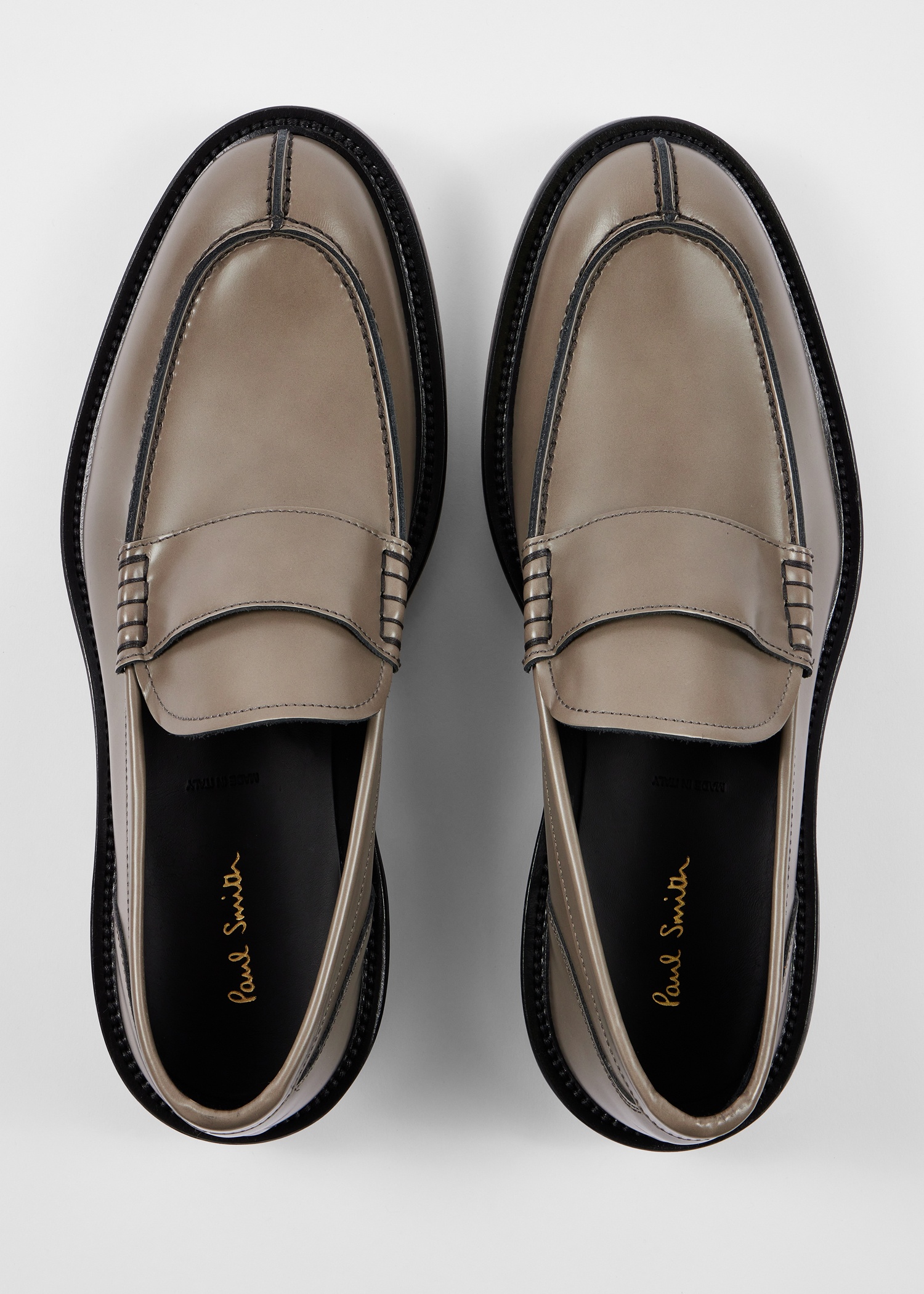 Grey Leather 'Rossini' Loafers - 3