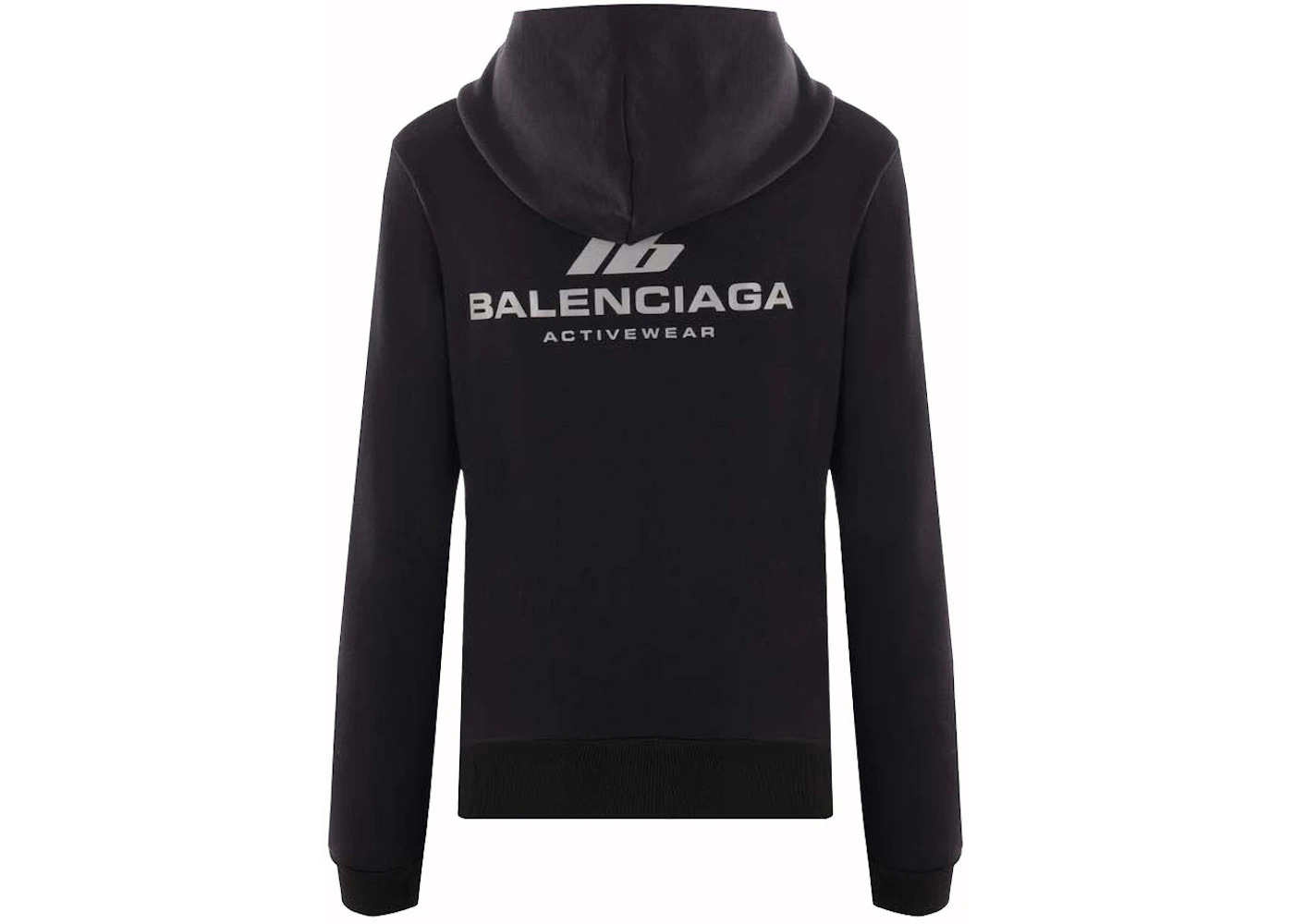 Balenciaga Activewear Jersey Full-Zip Hoodie Black - 2