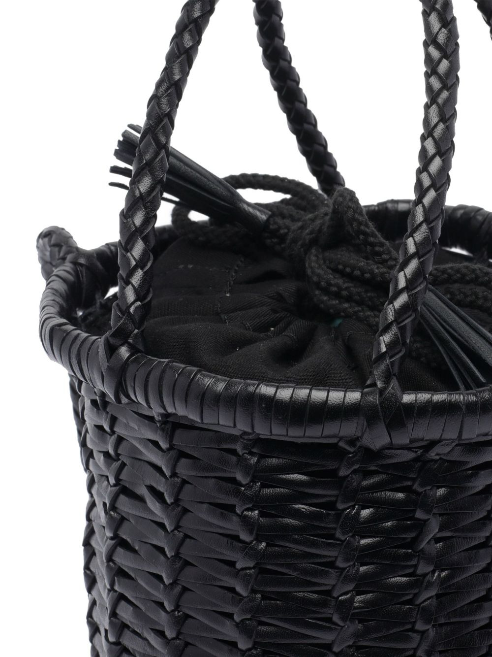 braided leather bucket bag - 4