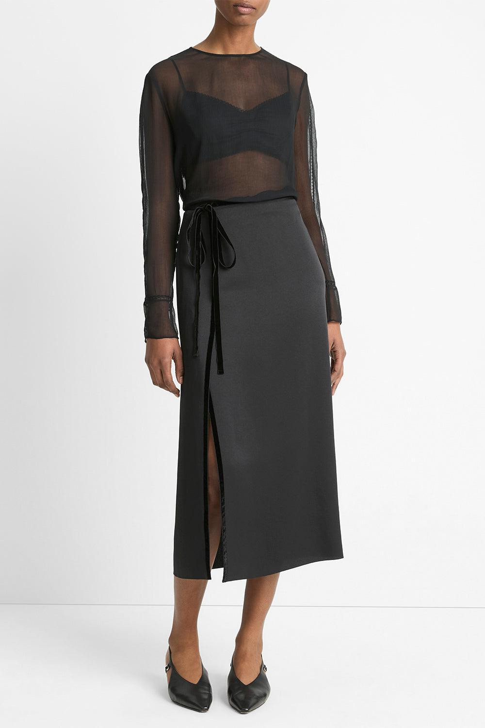 Side Slit Midi Skirt - 2