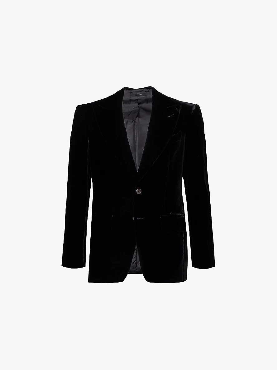 Atticus regular-fit velvet blazer - 1