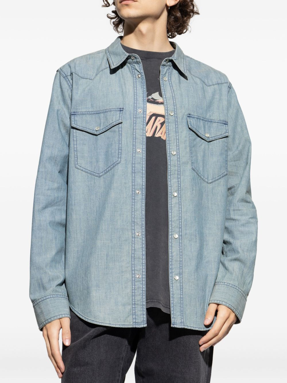 double-pocket cotton shirt - 3