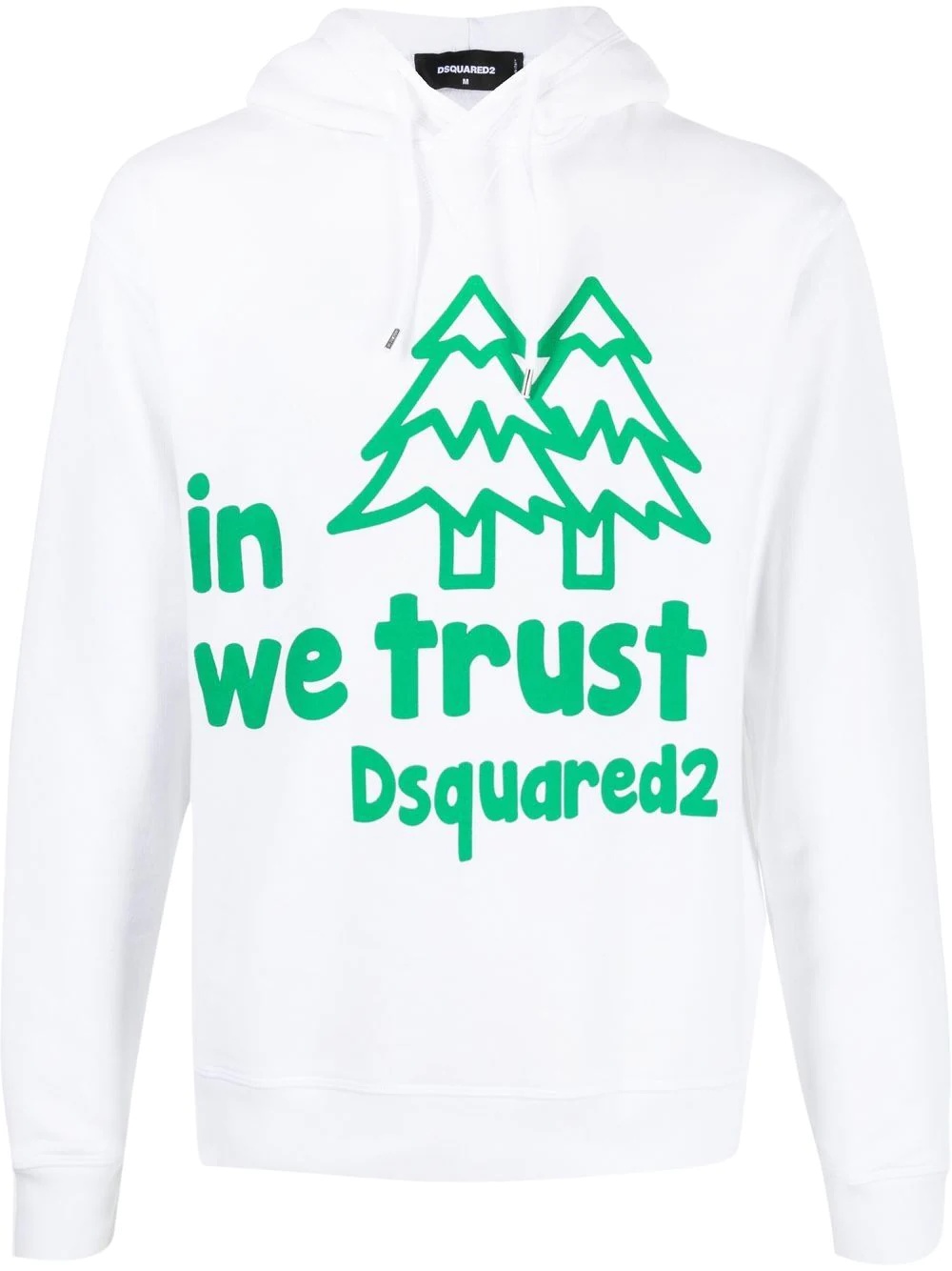 slogan-print cotton hoodie - 1