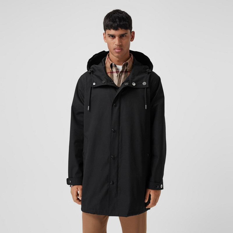 Logo Appliqué Cotton Hooded Coat 6