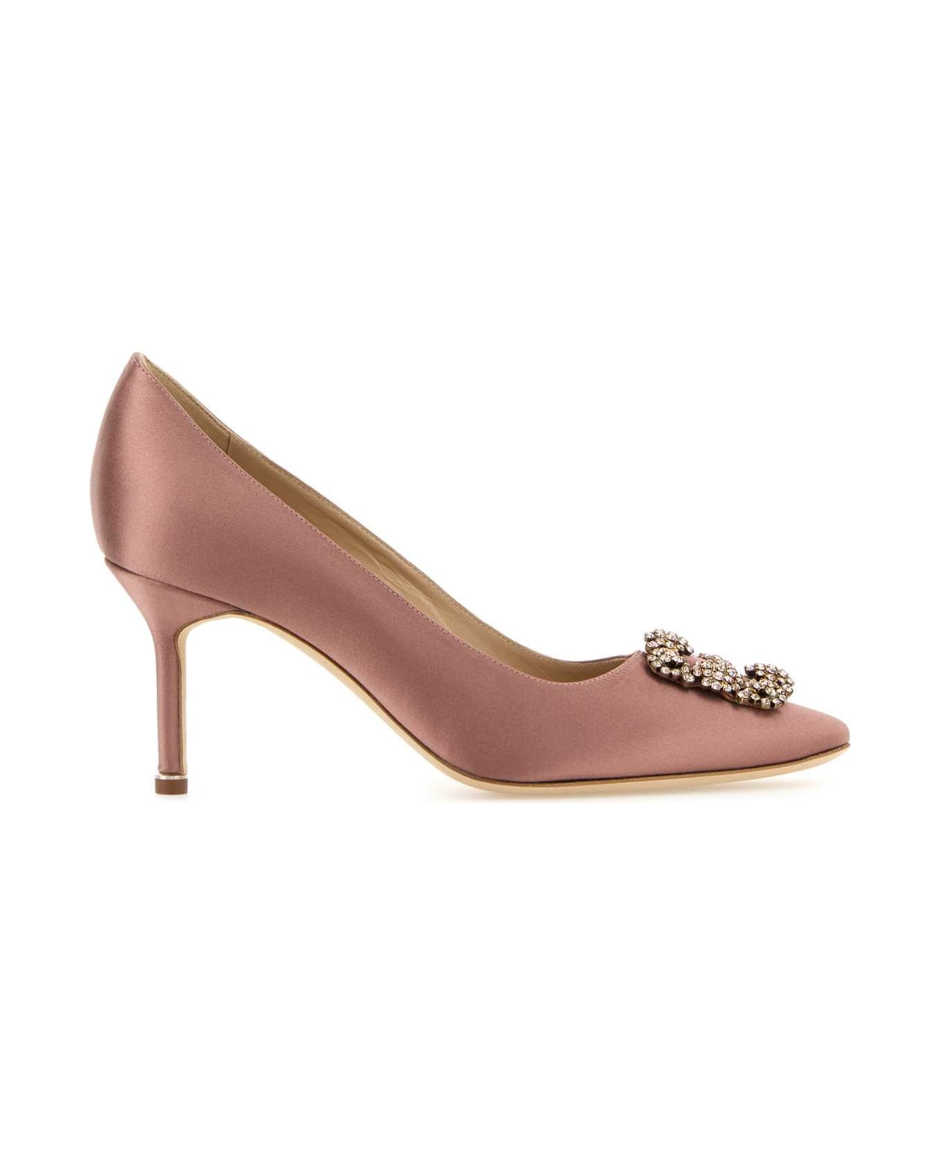 Antiqued Pink Satin Hangisi Pumps - 1