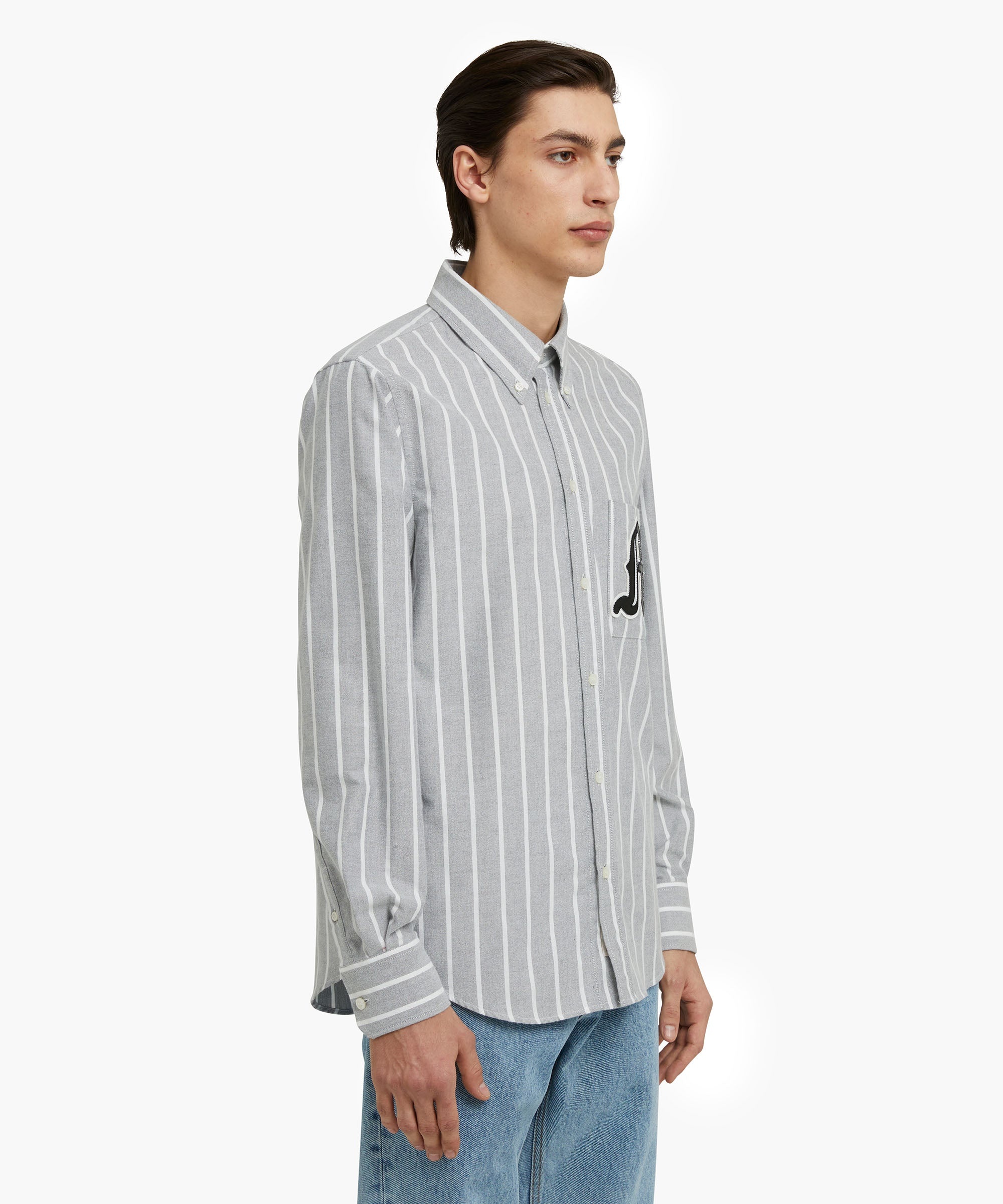Striped organic cotton Oxford shirt - 4