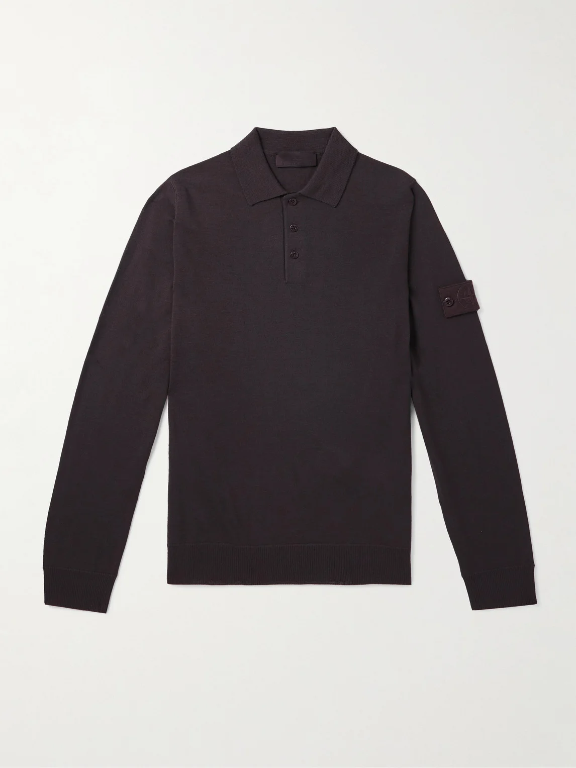 Logo-Appliquéd Wool Polo Shirt - 1