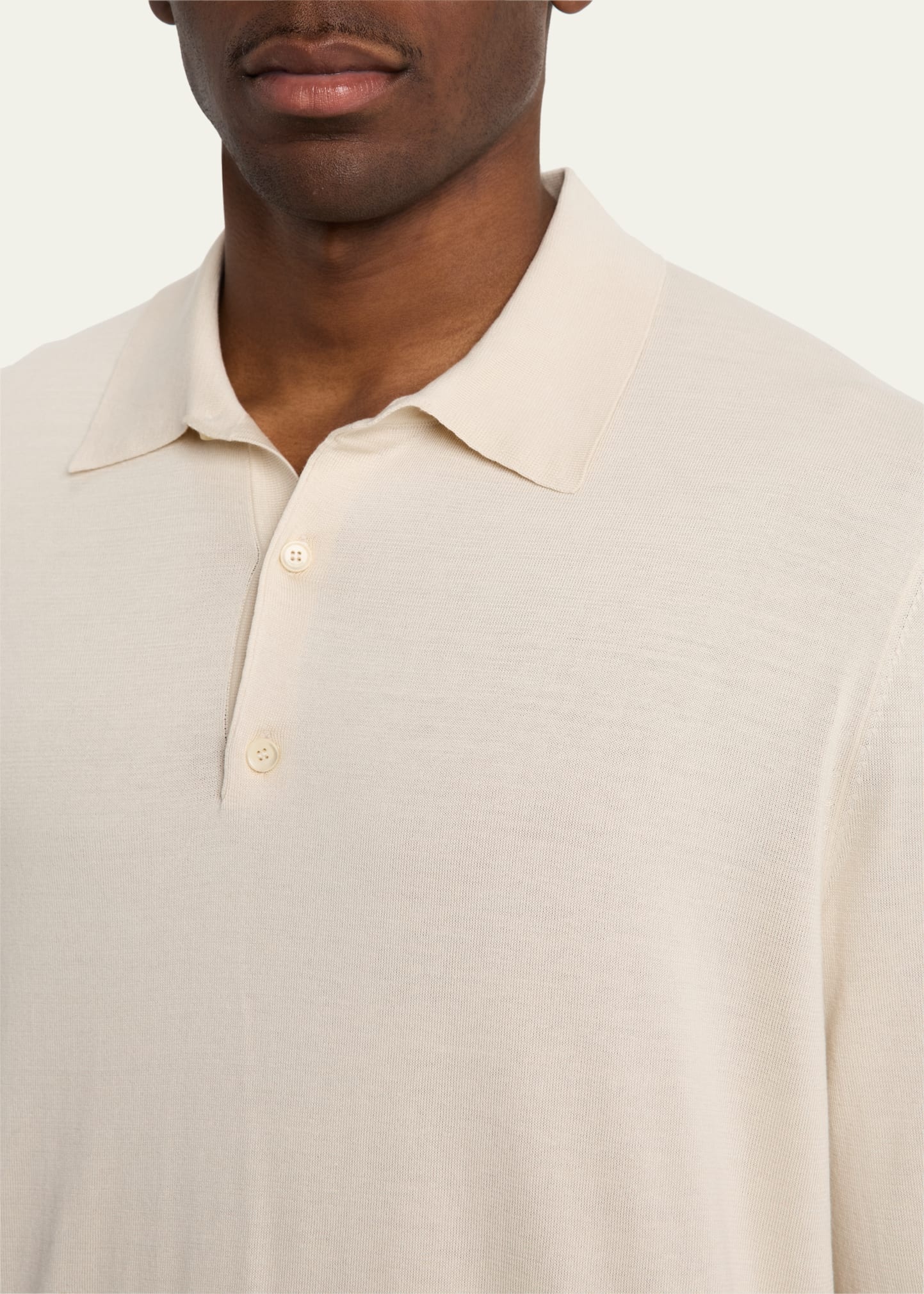 Men's Loro Island Cotton Giza Long-Sleeve Polo Shirt - 5