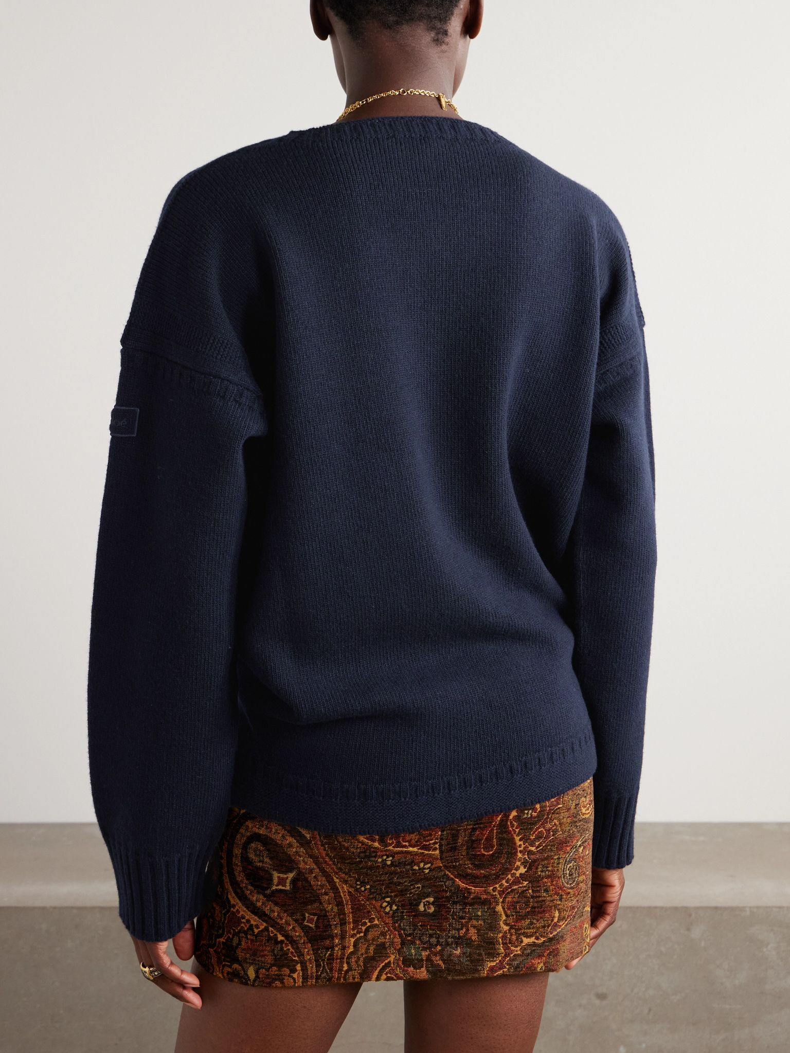 Wool and cashmere-blend sweater Navy - 4