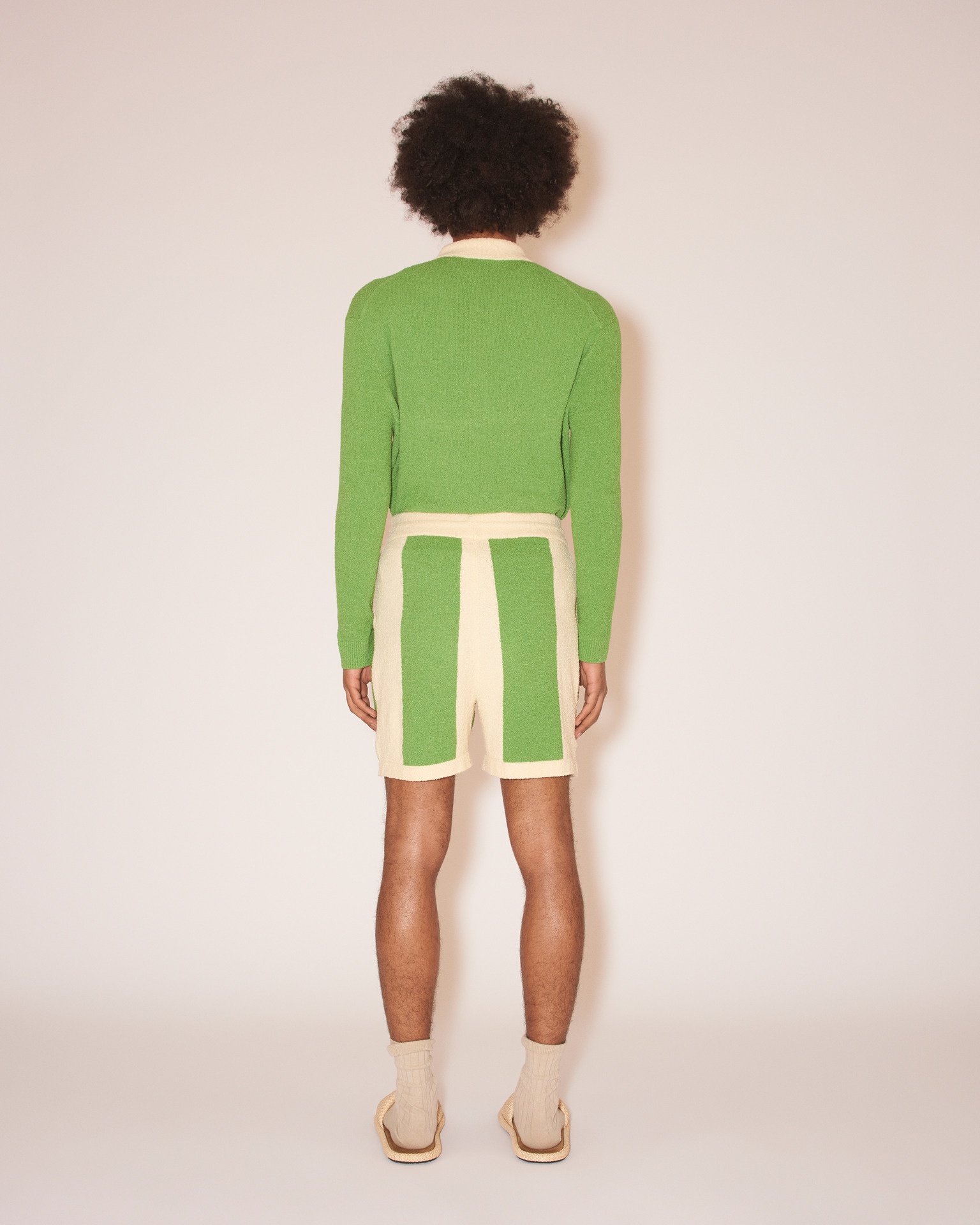 DANTE - Terry-knit contrast knit - Green/Creme - 5