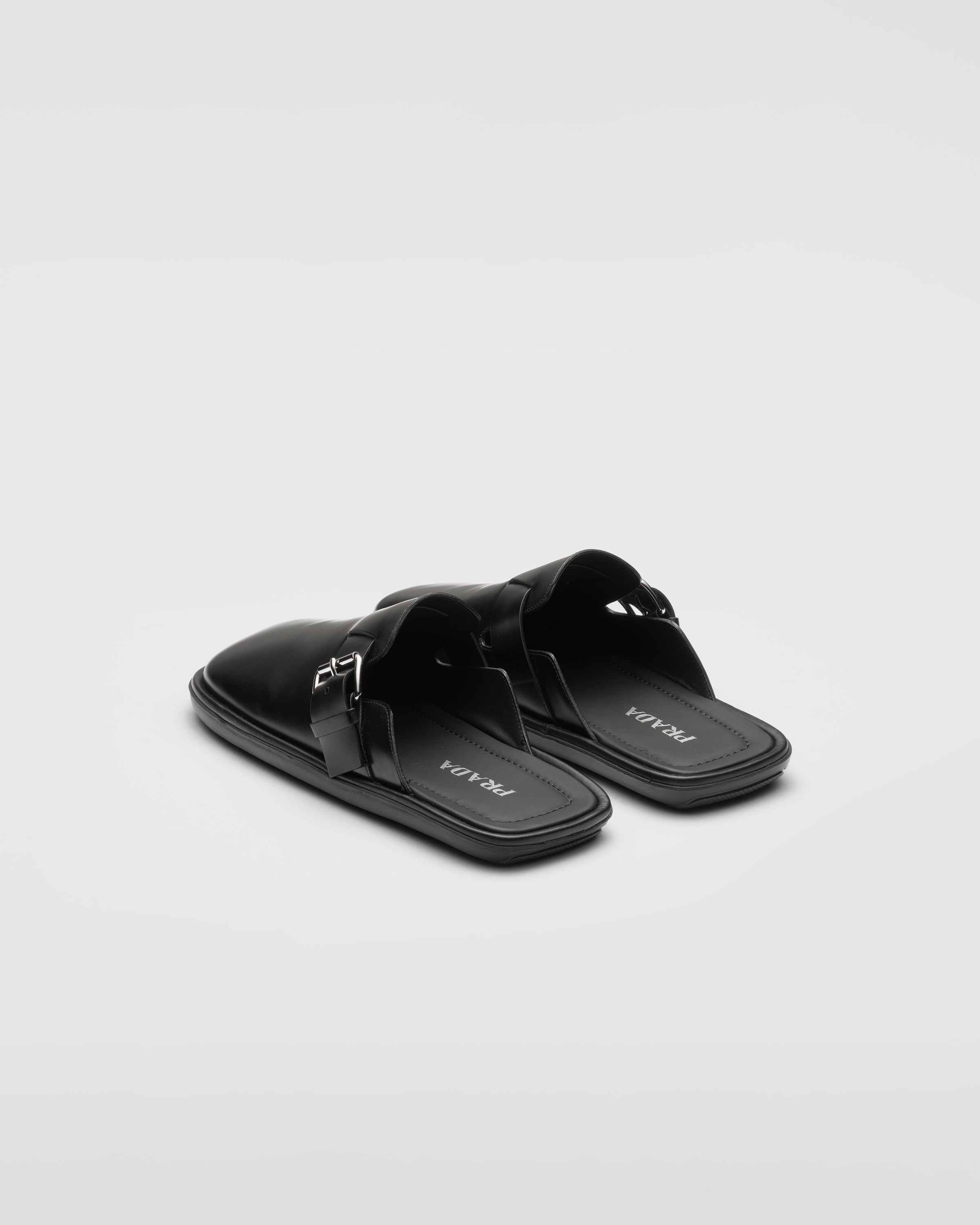 Brushed leather mules - 5