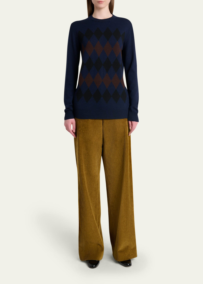 Proenza Schouler Vivian Argyle Crewneck Sweater outlook