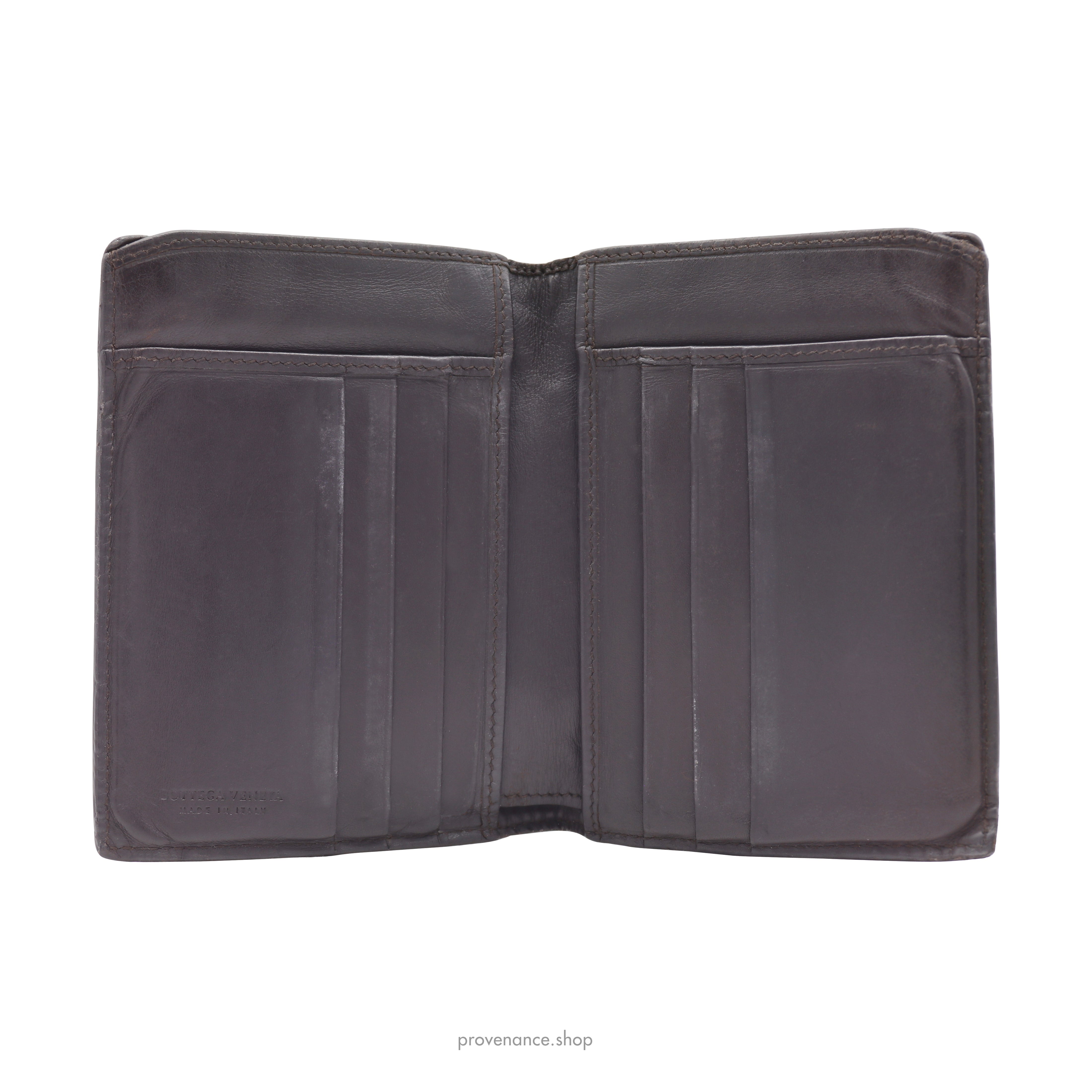 Bottega Veneta Tall Wallet - Chocolate Brown Leather - 5