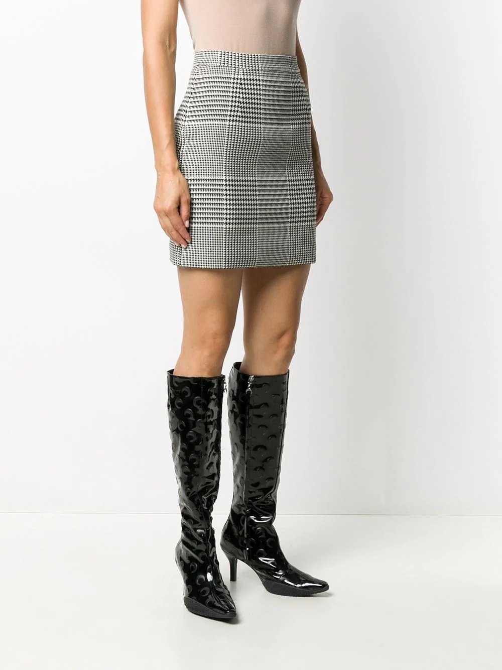 houndstooth-check mini skirt - 3