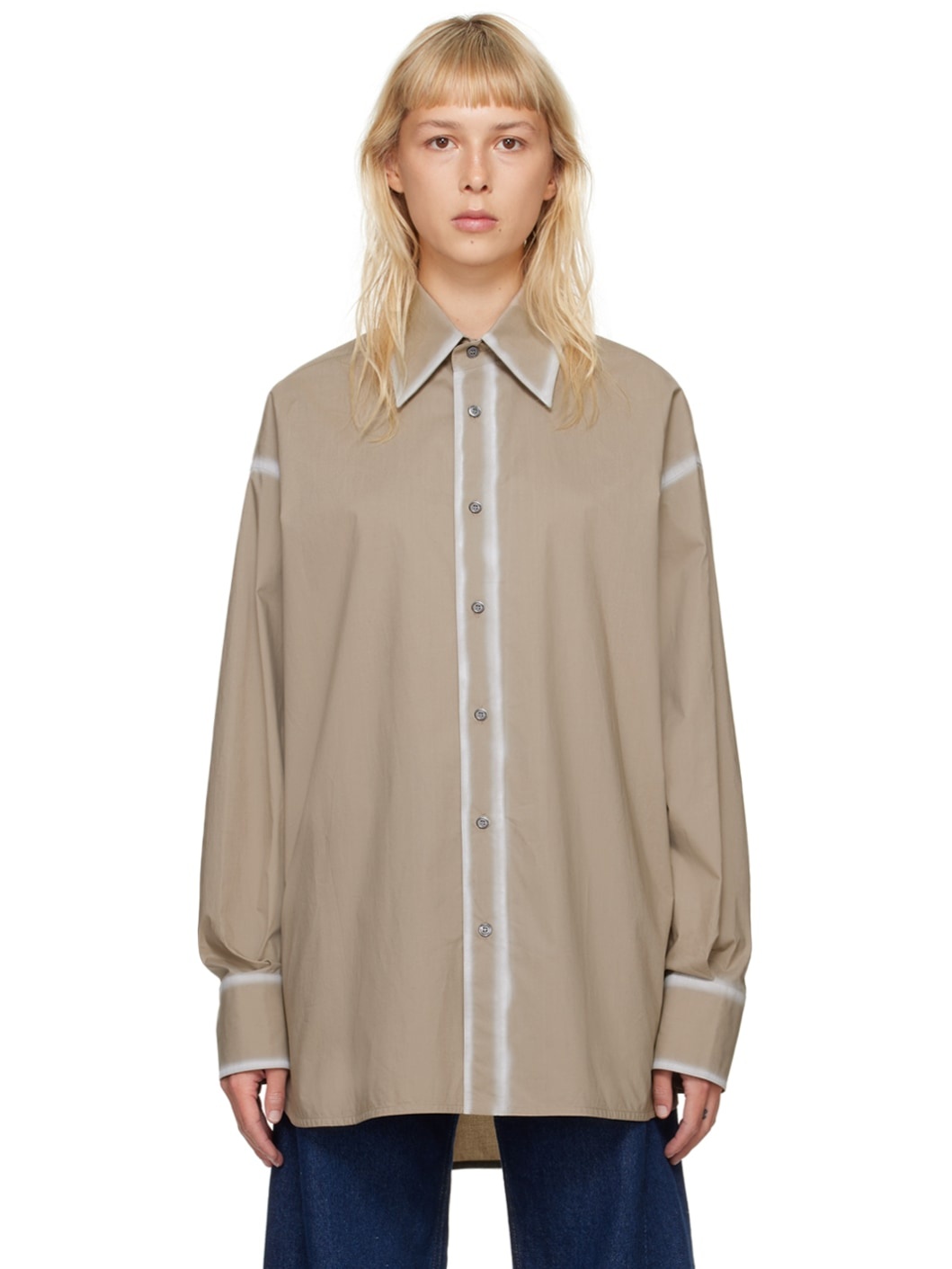 Taupe Buttoned Shirt - 1