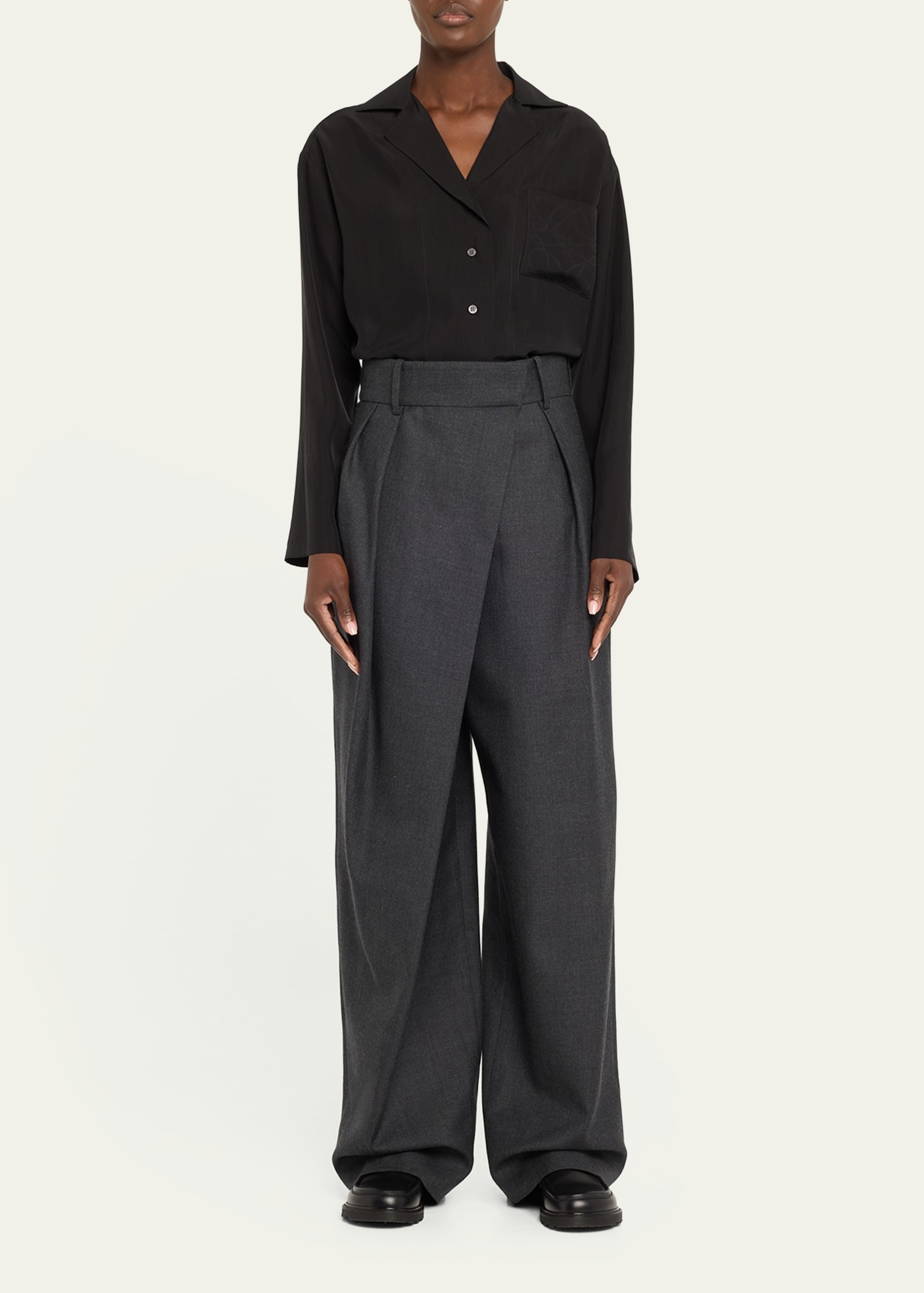 Wool-Blend Wrap Trousers - 2