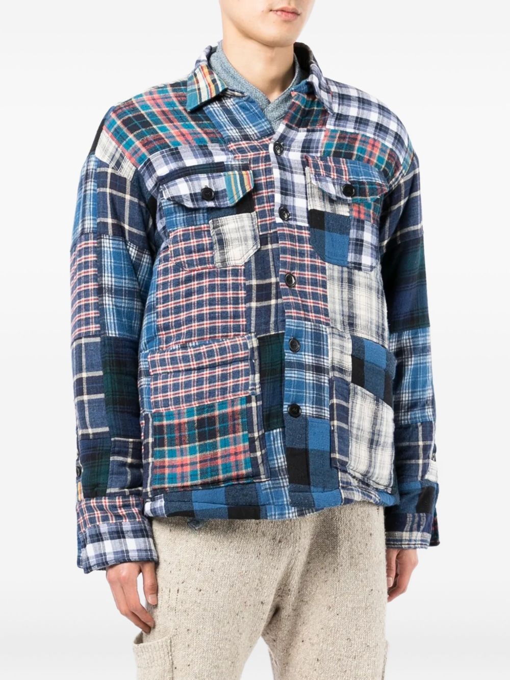patchwork cotton shirt jacket - 3