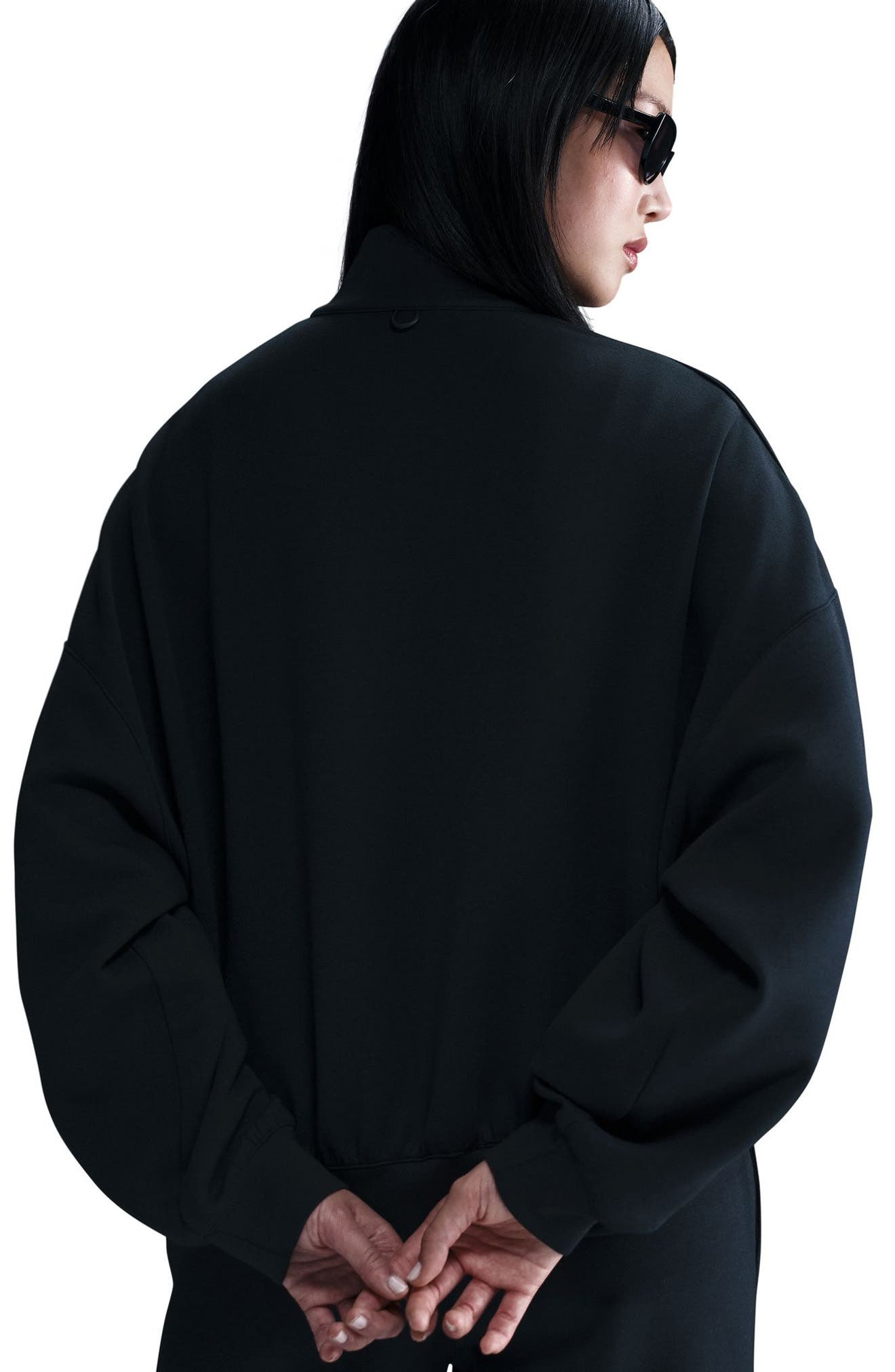 Nike 24.7 ImpossiblySoft Dri-FIT Oversize Half Zip Top in 010 Black/black at Nordstrom - 6