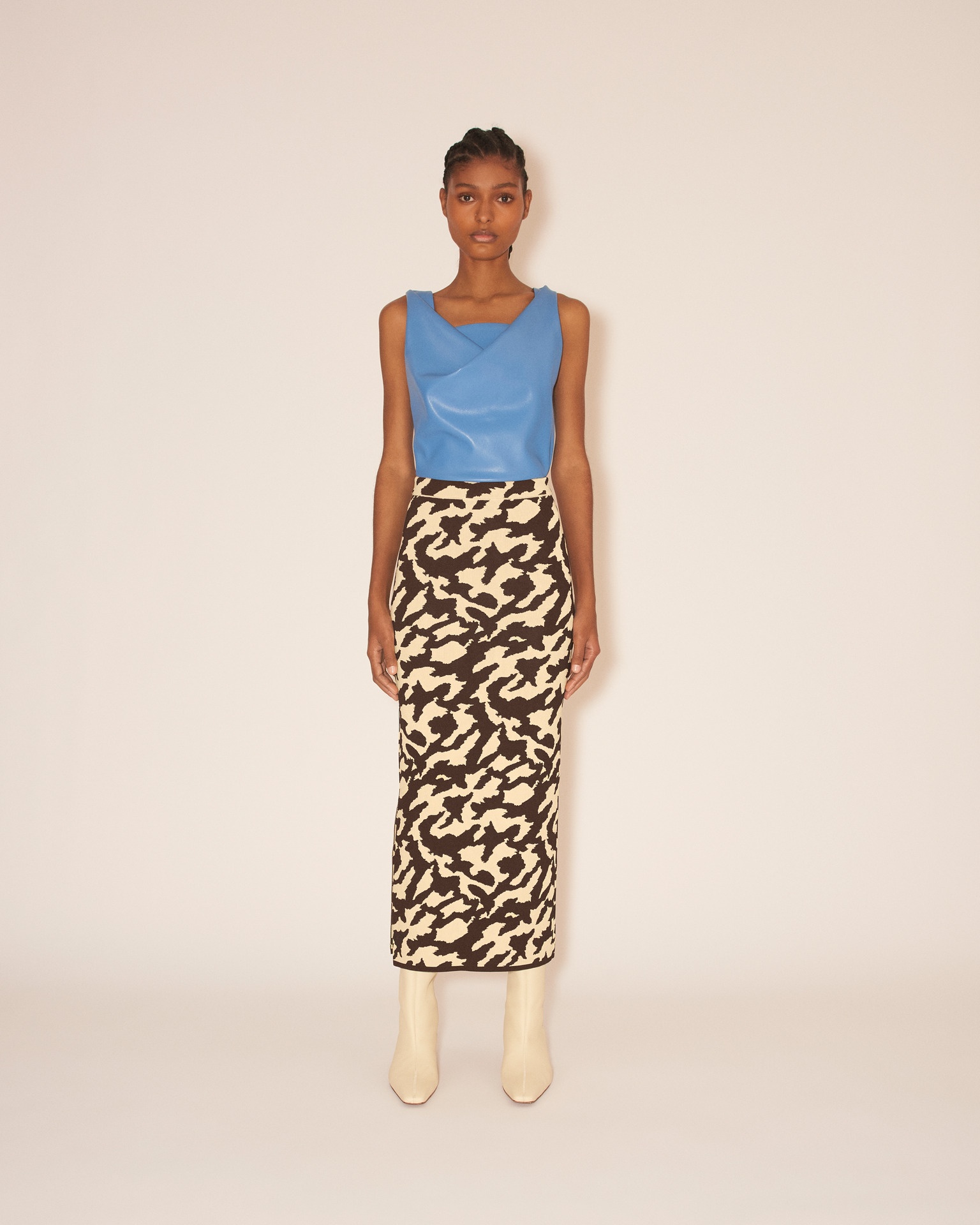 JENNY - Midi tube skirt - Brown/Wax - 2