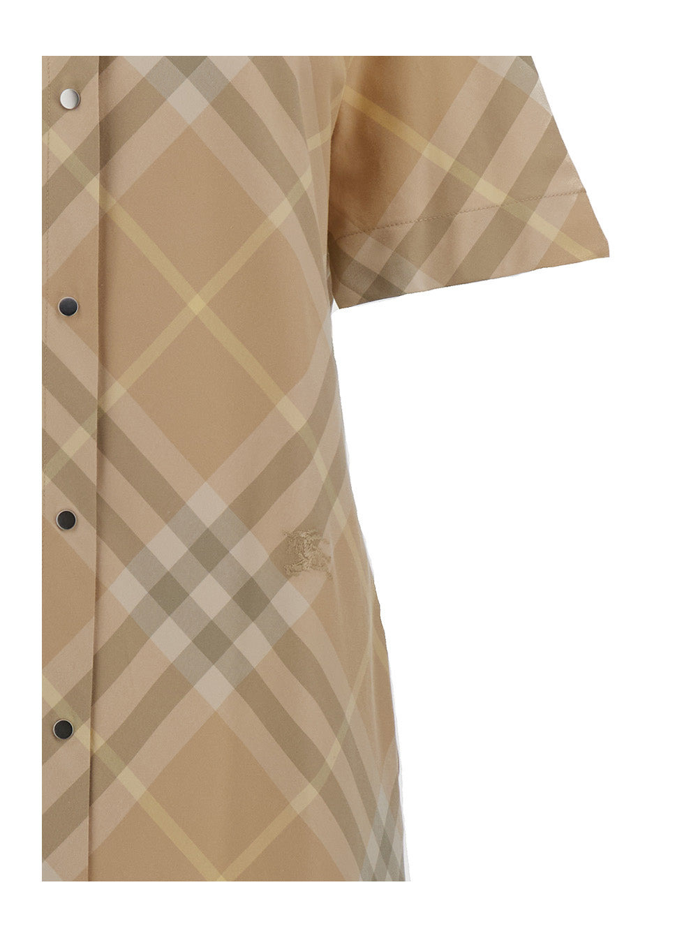 Burberry Women Beige Chemisier Dress With All-Over Vintage Check Print In Cotton Woman - 3