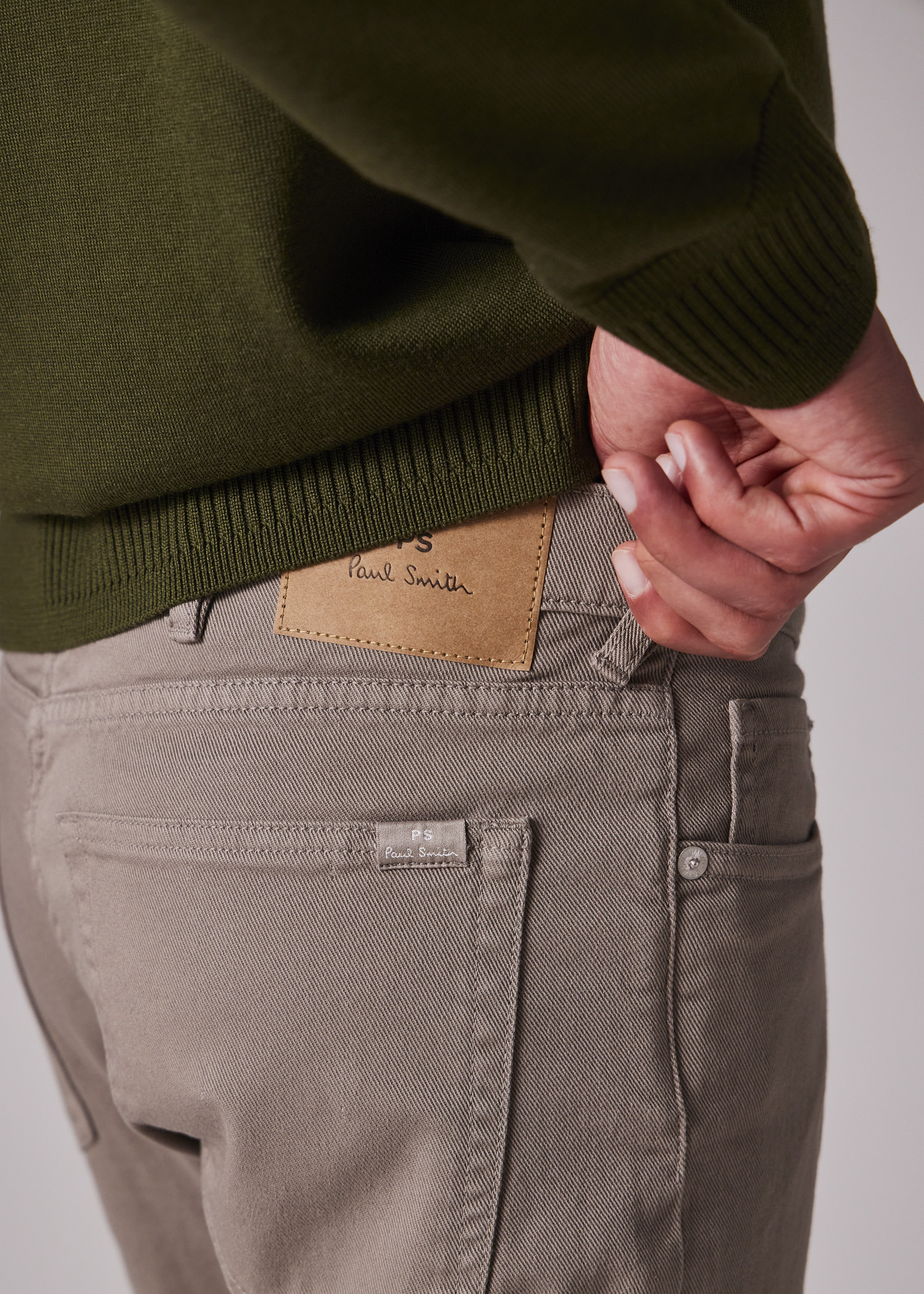 Tapered-Fit Stone Grey Garment-Dyed Organic Cotton-Stretch Jeans - 4