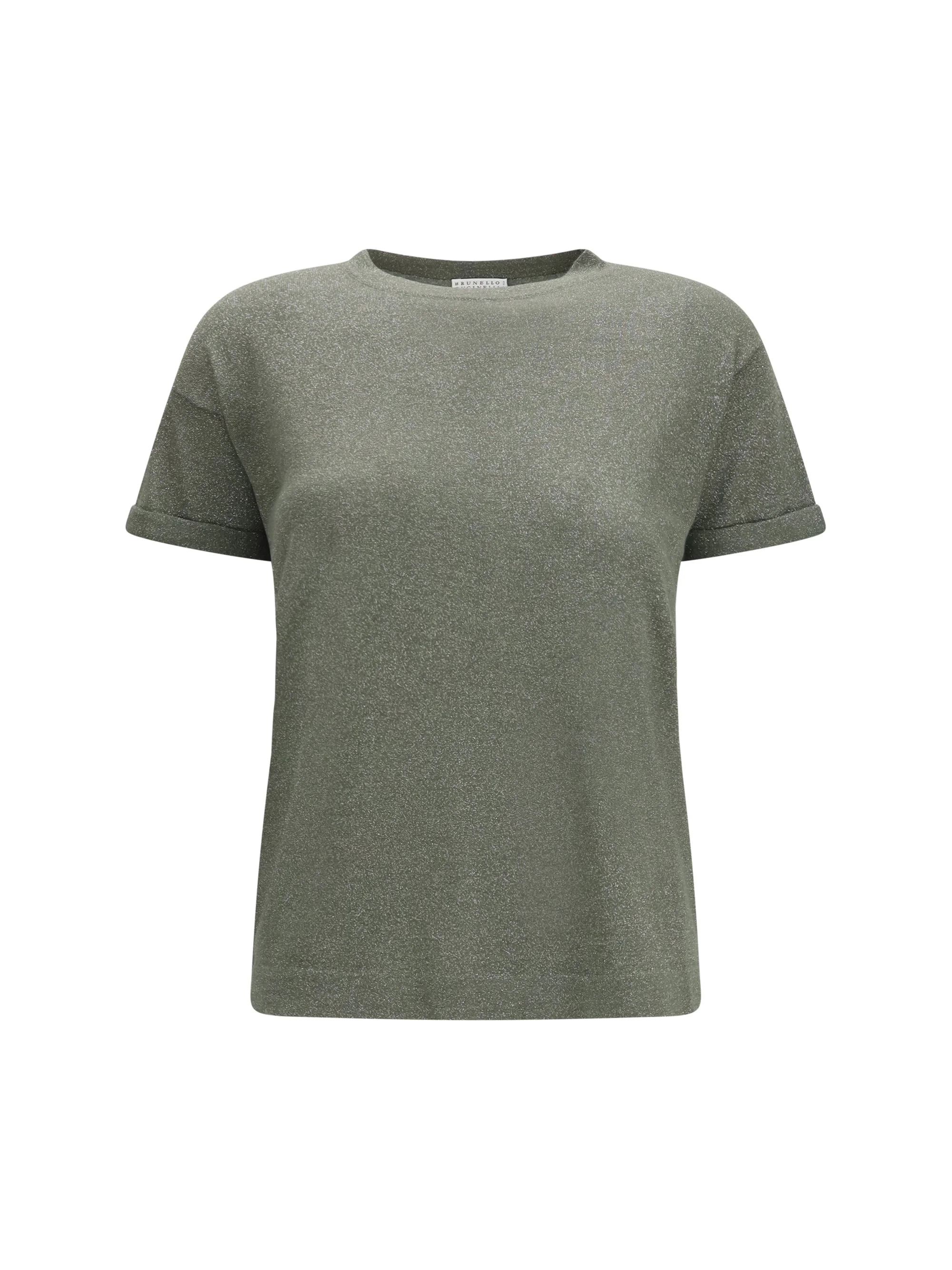 Brunello Cucinelli Cashmere Glitter T-shirt Origano - 1