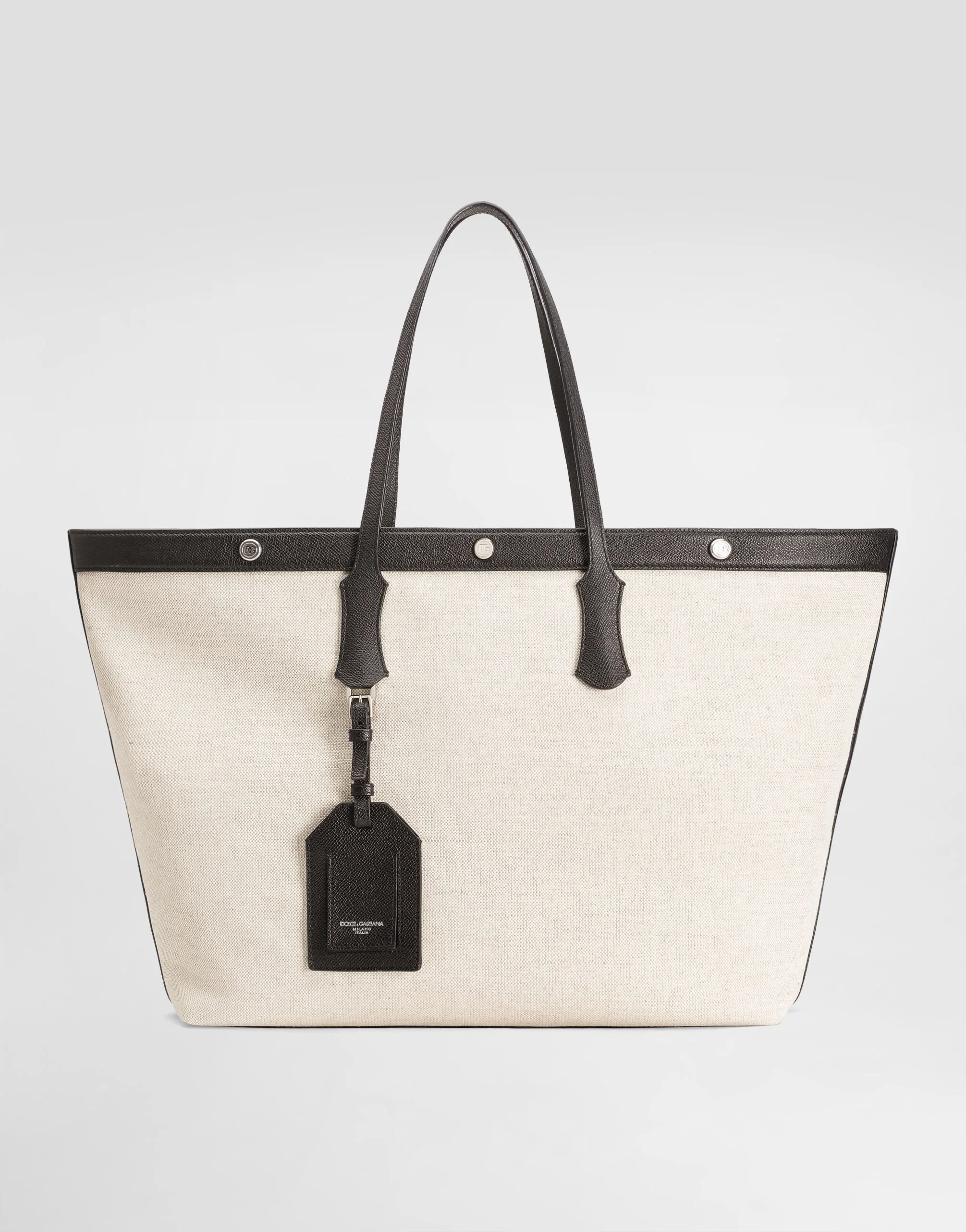 Atene shopping bag in sale&pepe fabric and alpine calfskin - 1