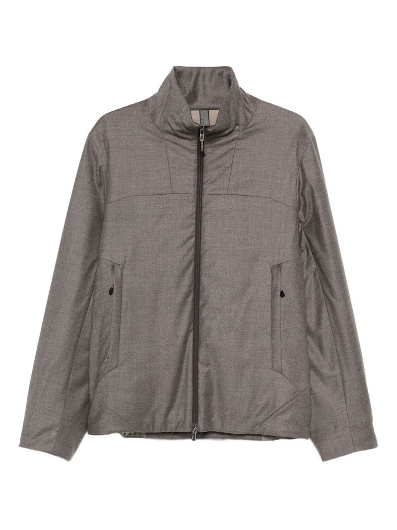 zip-front panelled jacket 1