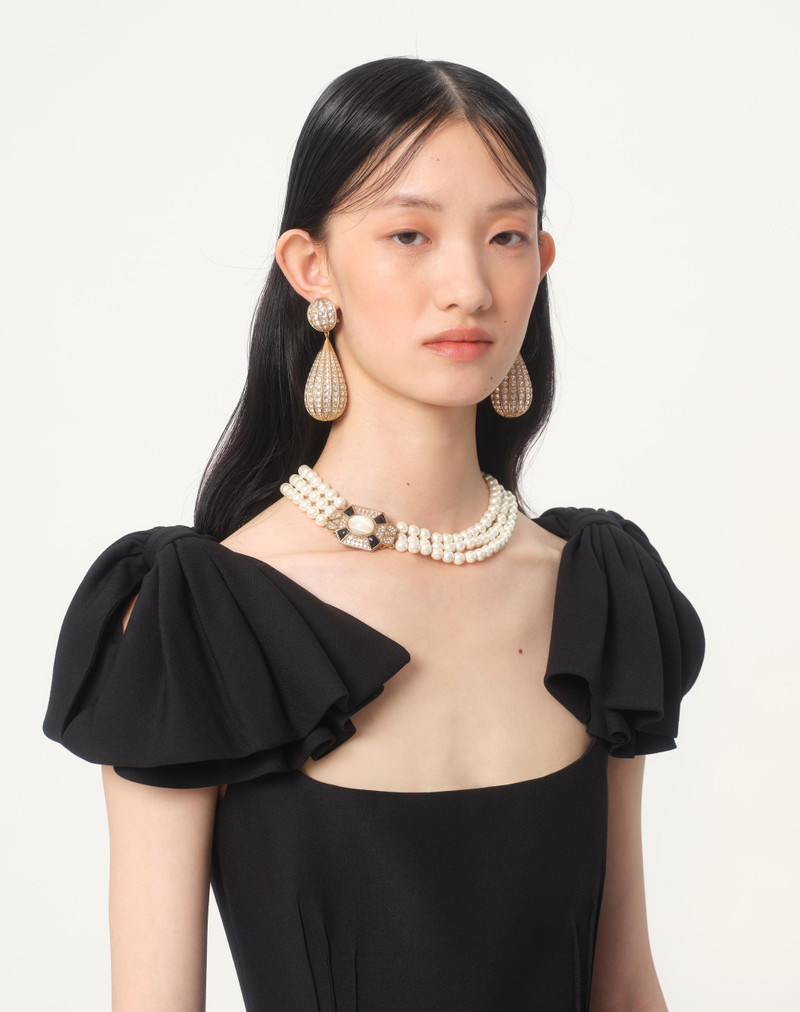 Valentino PAS PLUS NECKLACE IN METAL, ENAMEL, RESIN, PEARLS AND SWAROVSKI® CRYSTALS outlook