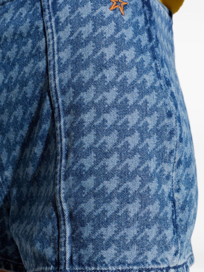 houndstooth-pattern denim shorts 5