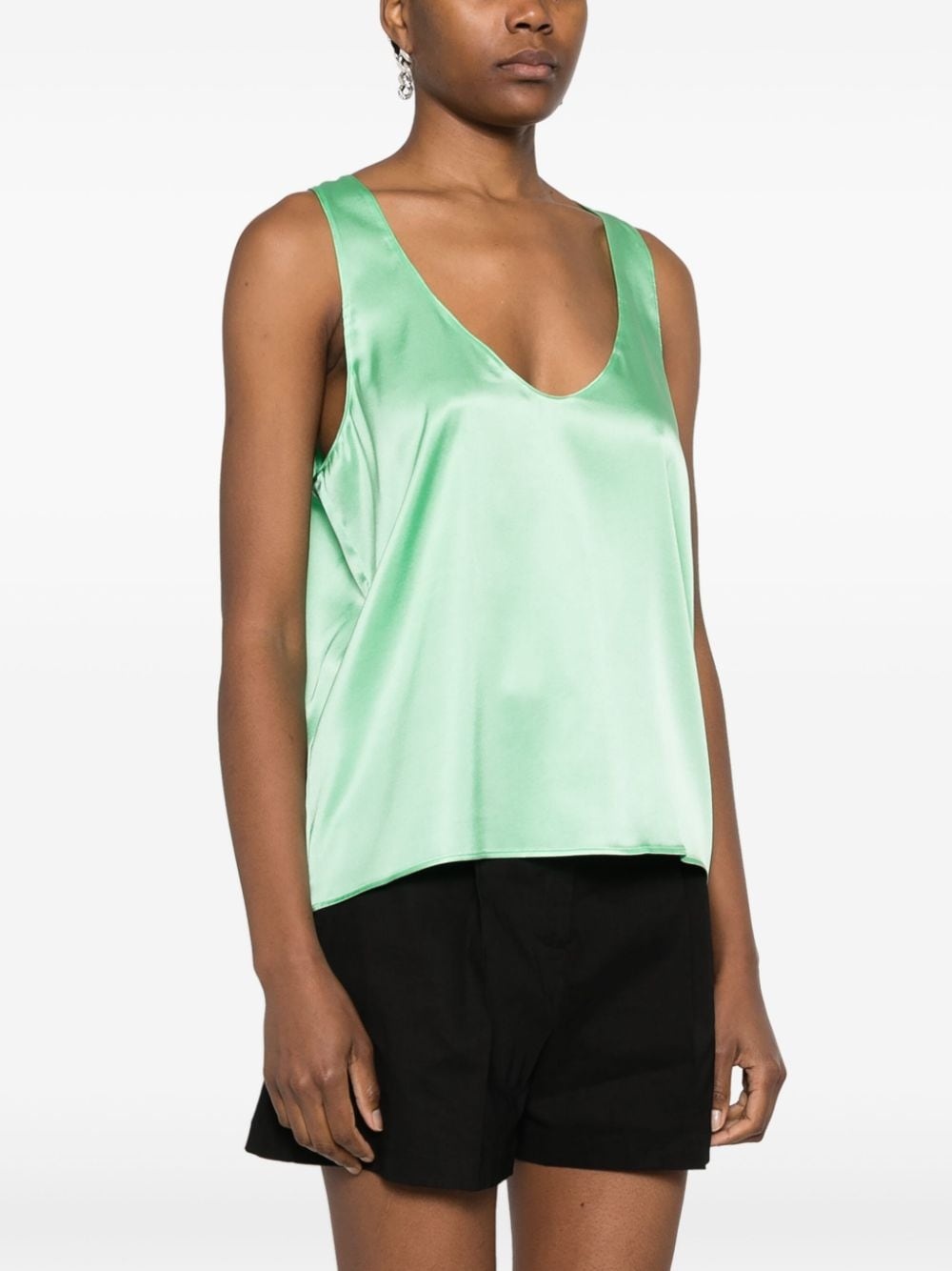 sleeveless stretch-silk top - 3