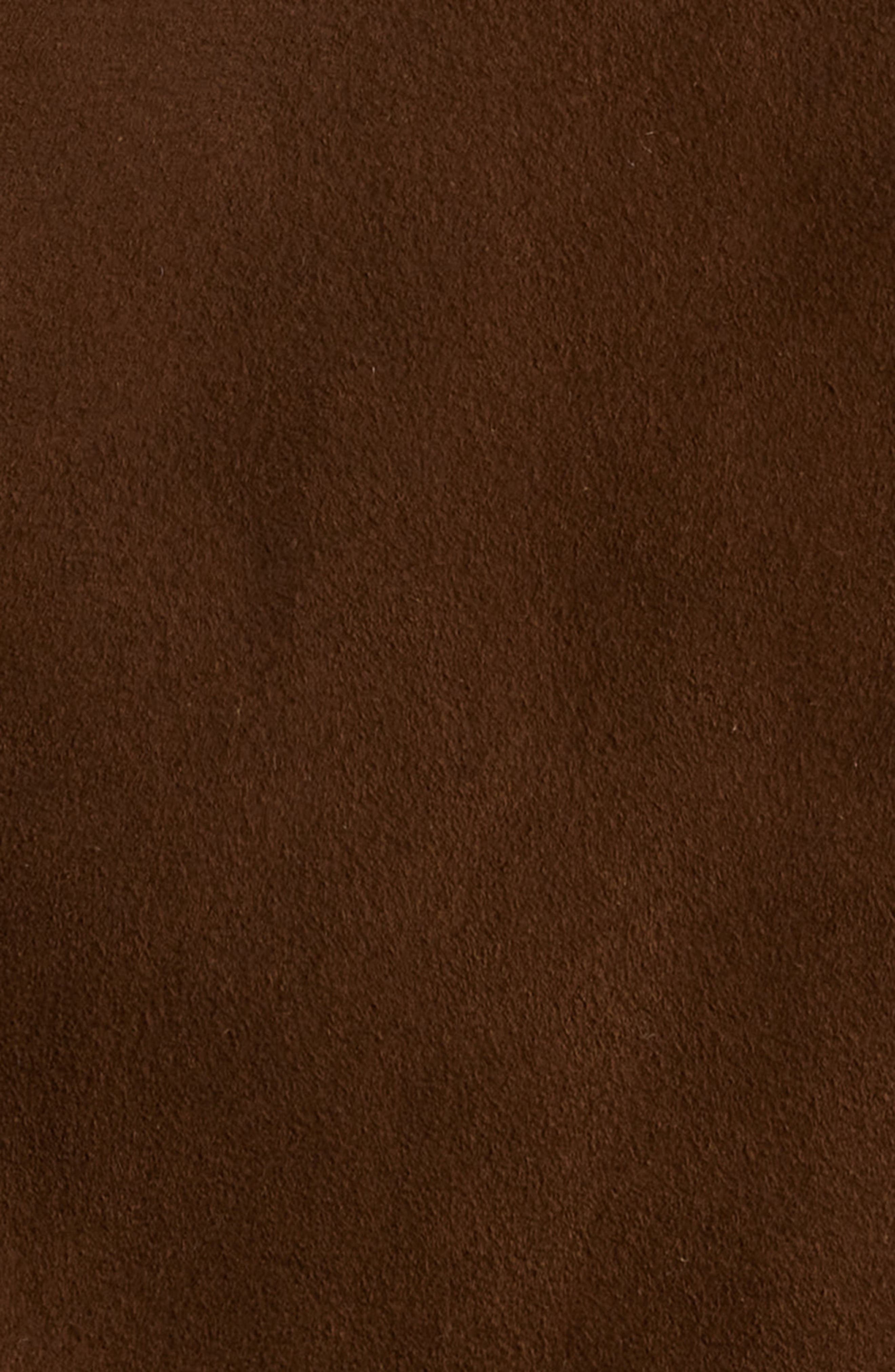 FRAME Suede & Genuine Shearling Bomber Jacket in Dark Camel at Nordstrom - 5