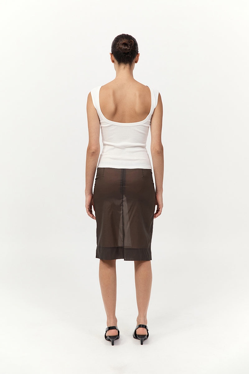 Transparent Skirt - Black Olive - 8