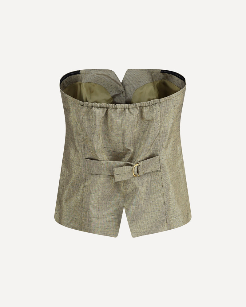 forte_forte Lurex Linen Bustier Top with front button closure outlook