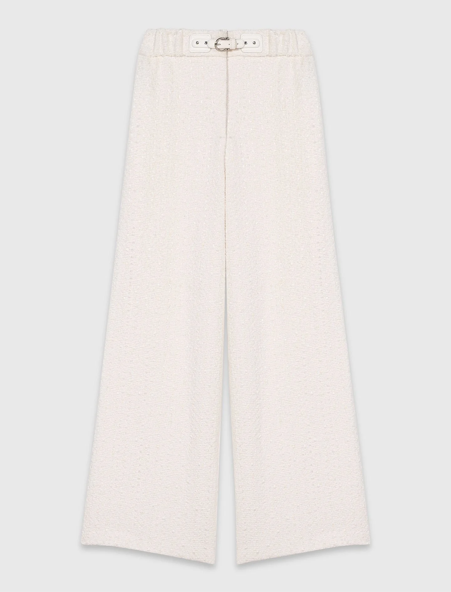 Wide-leg tweed trousers - 1