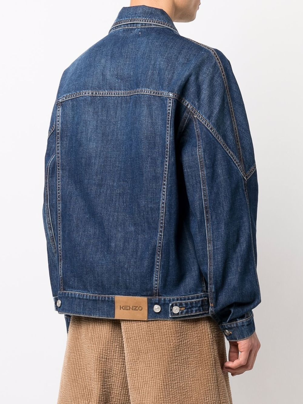 contrast-stitch denim jacket - 4