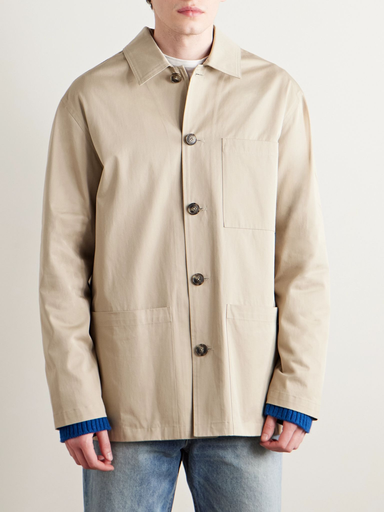 Cotton-Gabardine Jacket Beige - 3