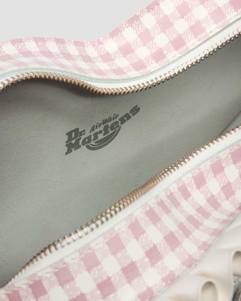 HEART BACKPACK Frilled Gingham Leather Bag 7