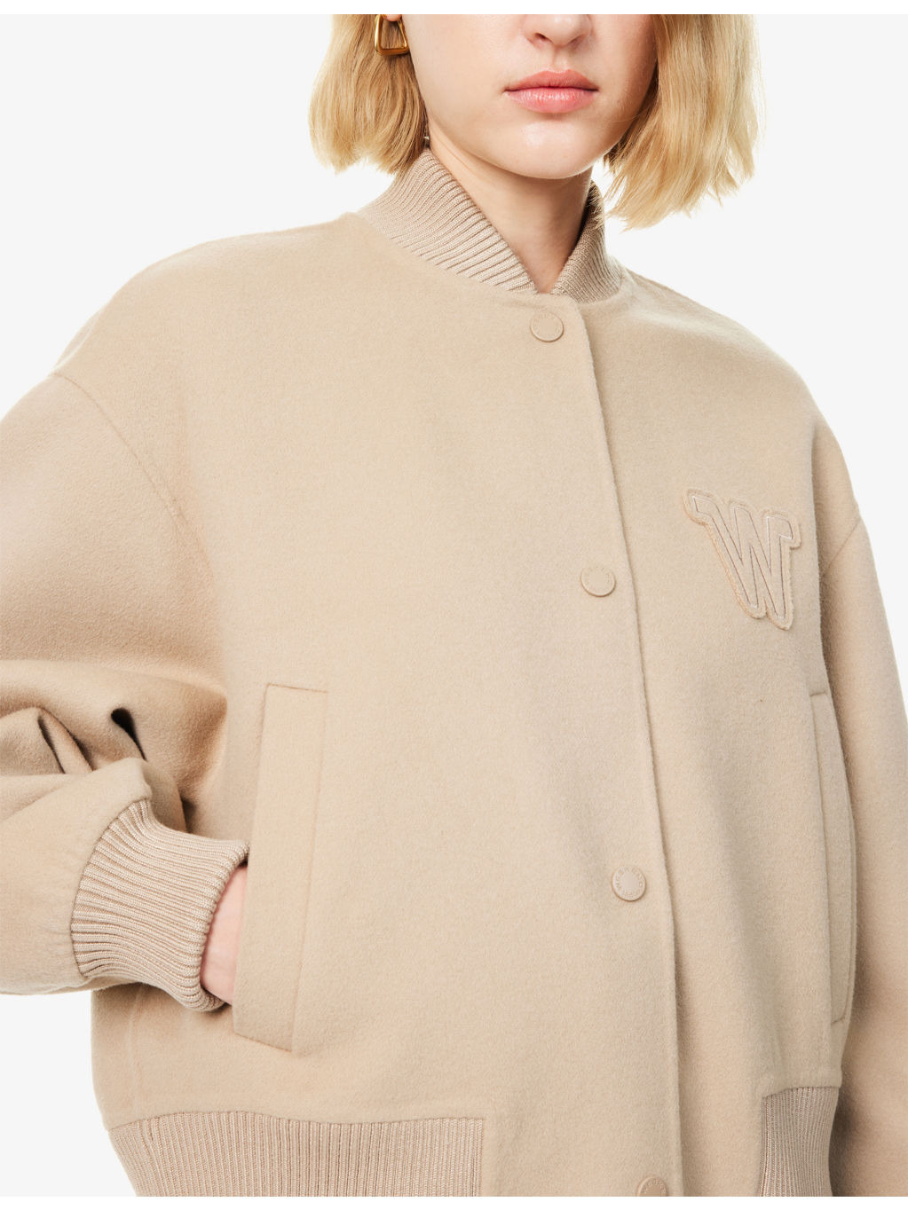 Zelante Logo-Embroidered Wool-Blend Bomber Jacket - 5