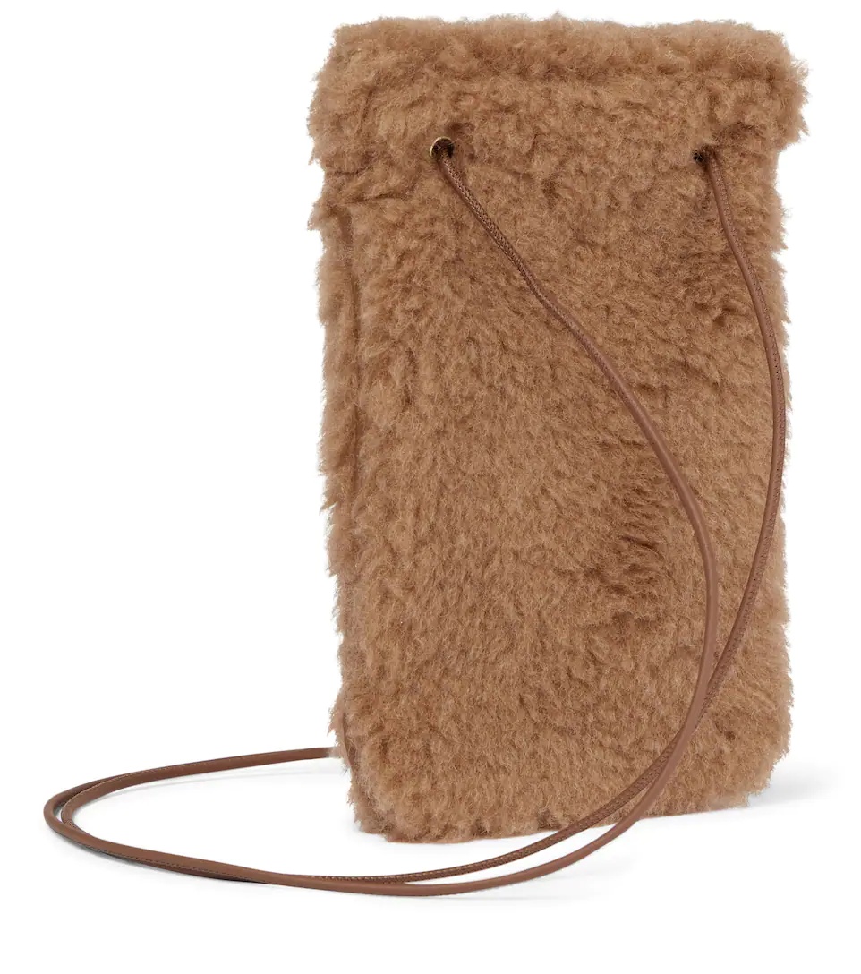 Camel hair and silk shoulder bag - 4