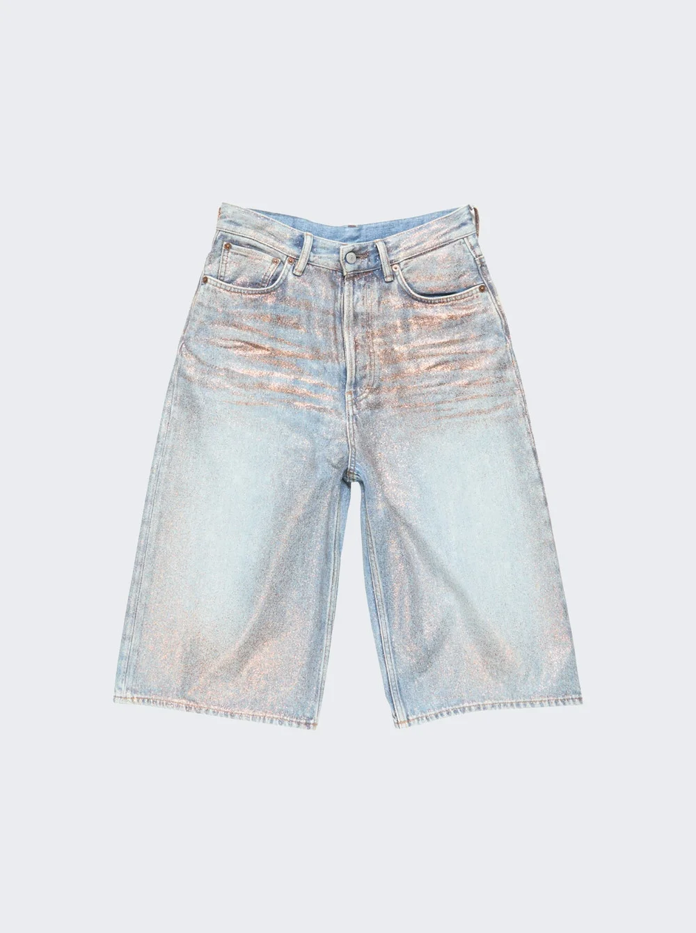 Denim Shorts Rose Copper And Light Blue - 1
