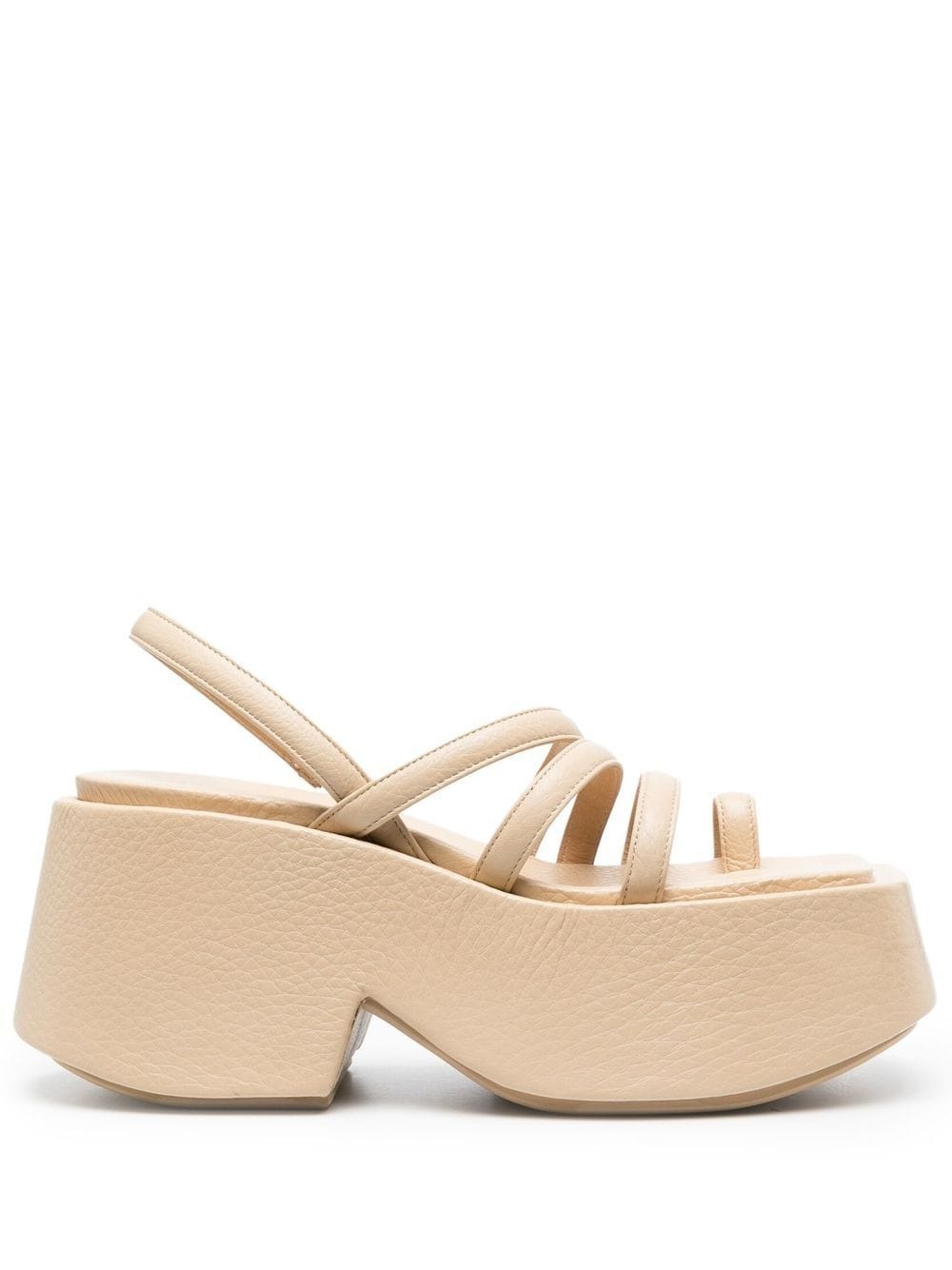 strappy platform leather sandals - 1