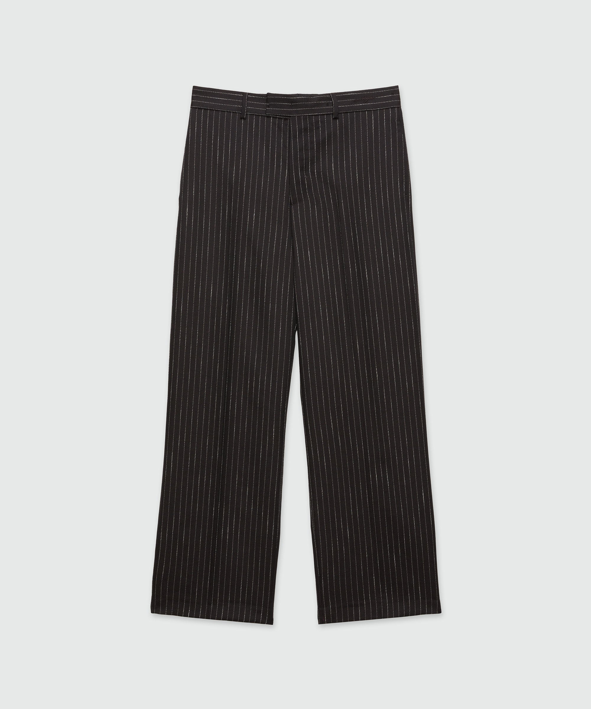 Pinstripe wool trousers - 1