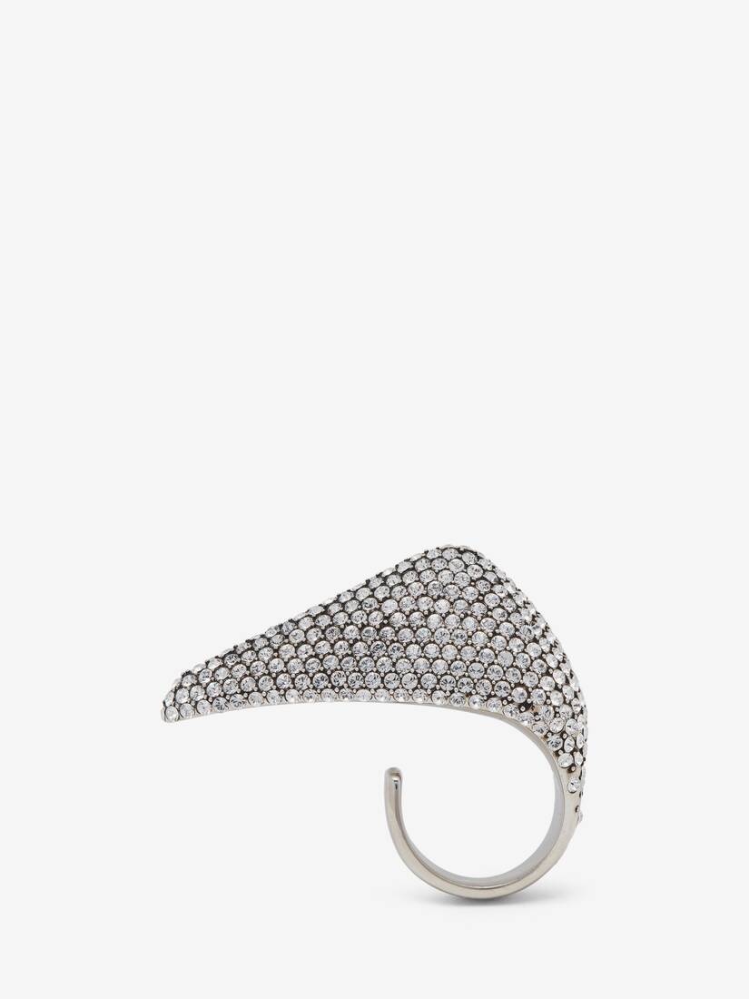 Women's Jewelled Thorn Claw Ring in Antique Silver - 1