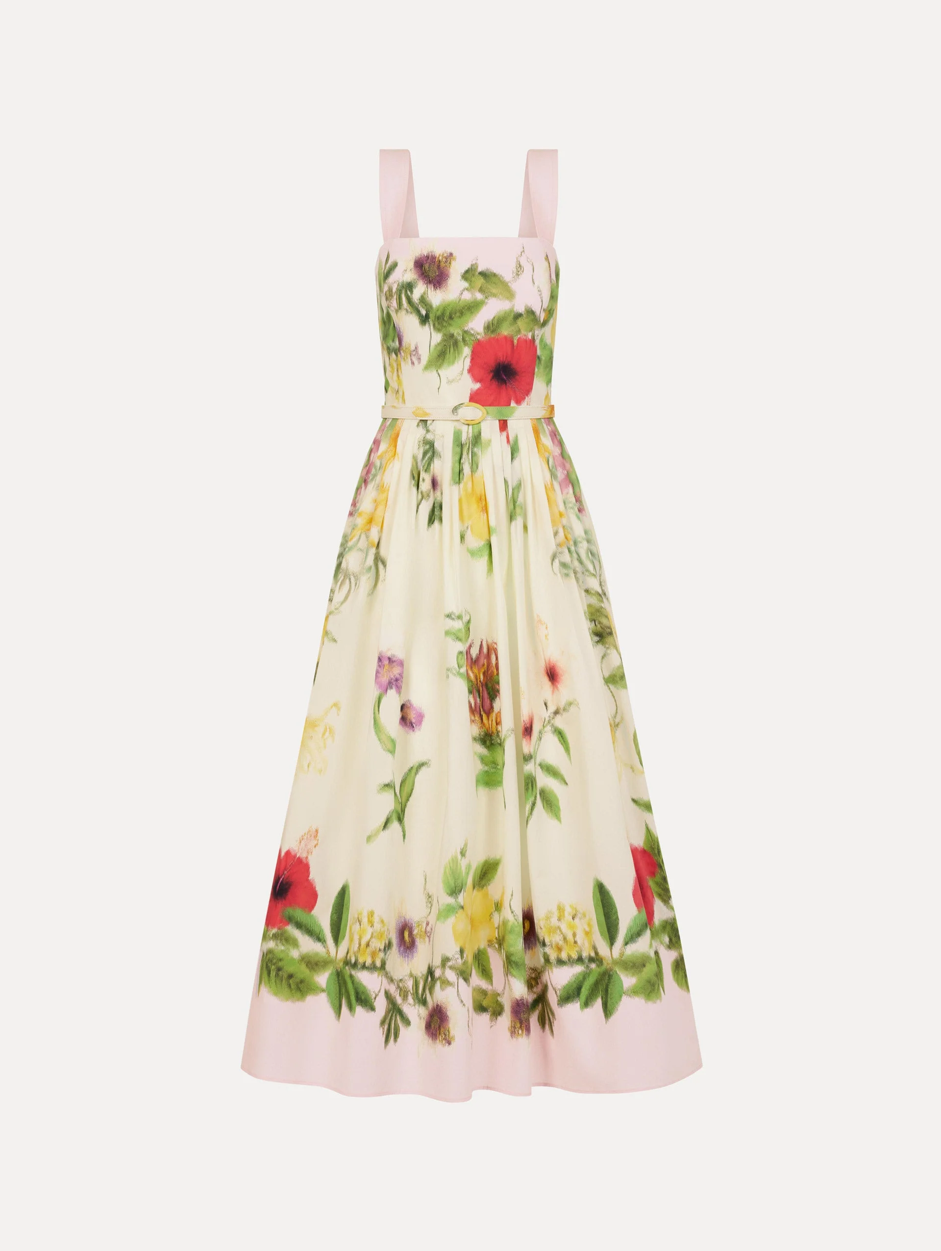DOMINICAN MIXED-FLORAL COTTON POPLIN DRESS - 1