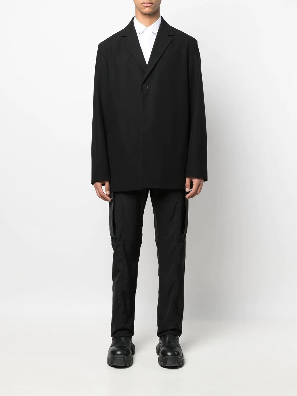 notched-lapels single-breasted blazer - 2