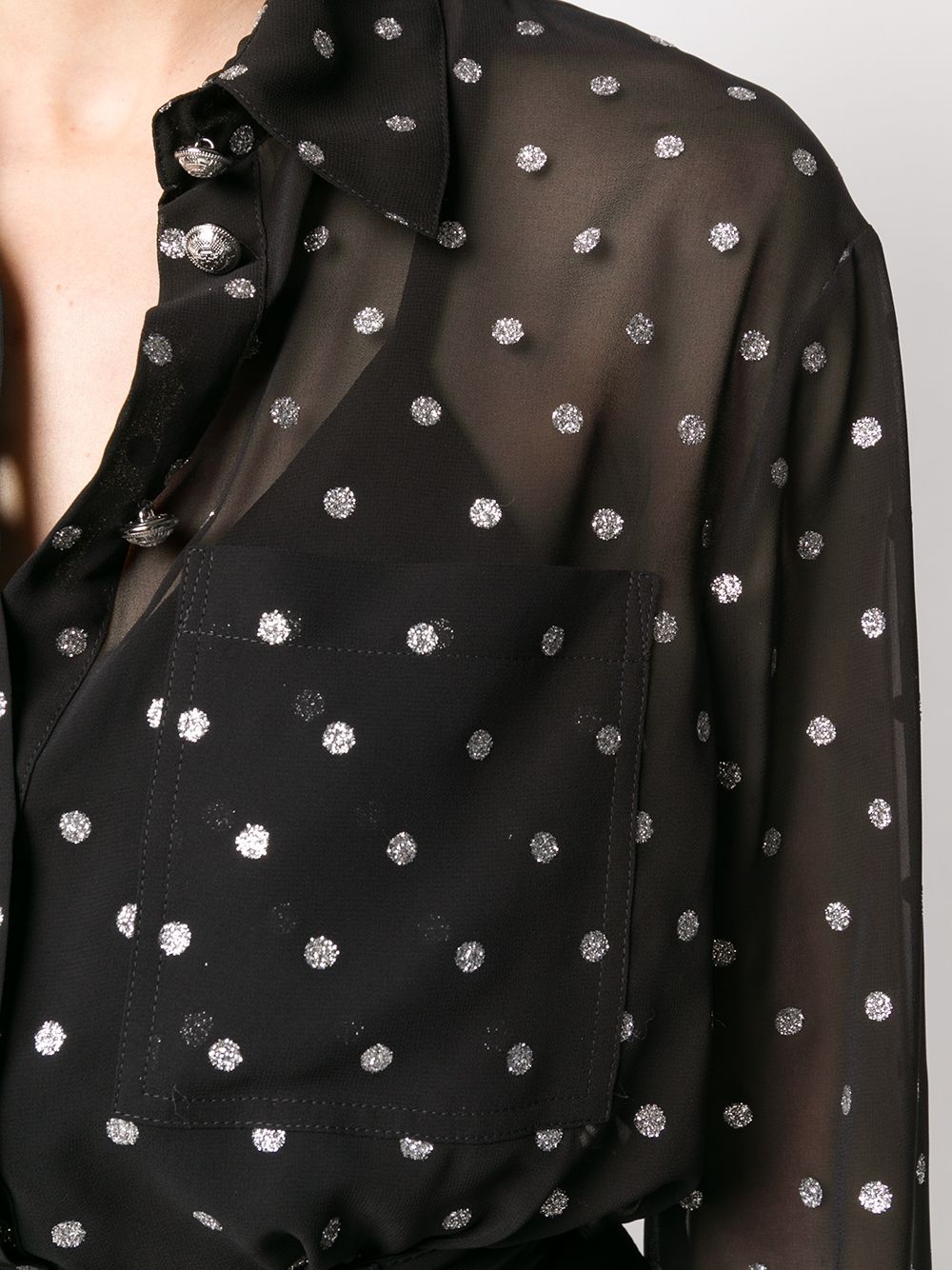 polka-dot long-sleeved shirt - 5